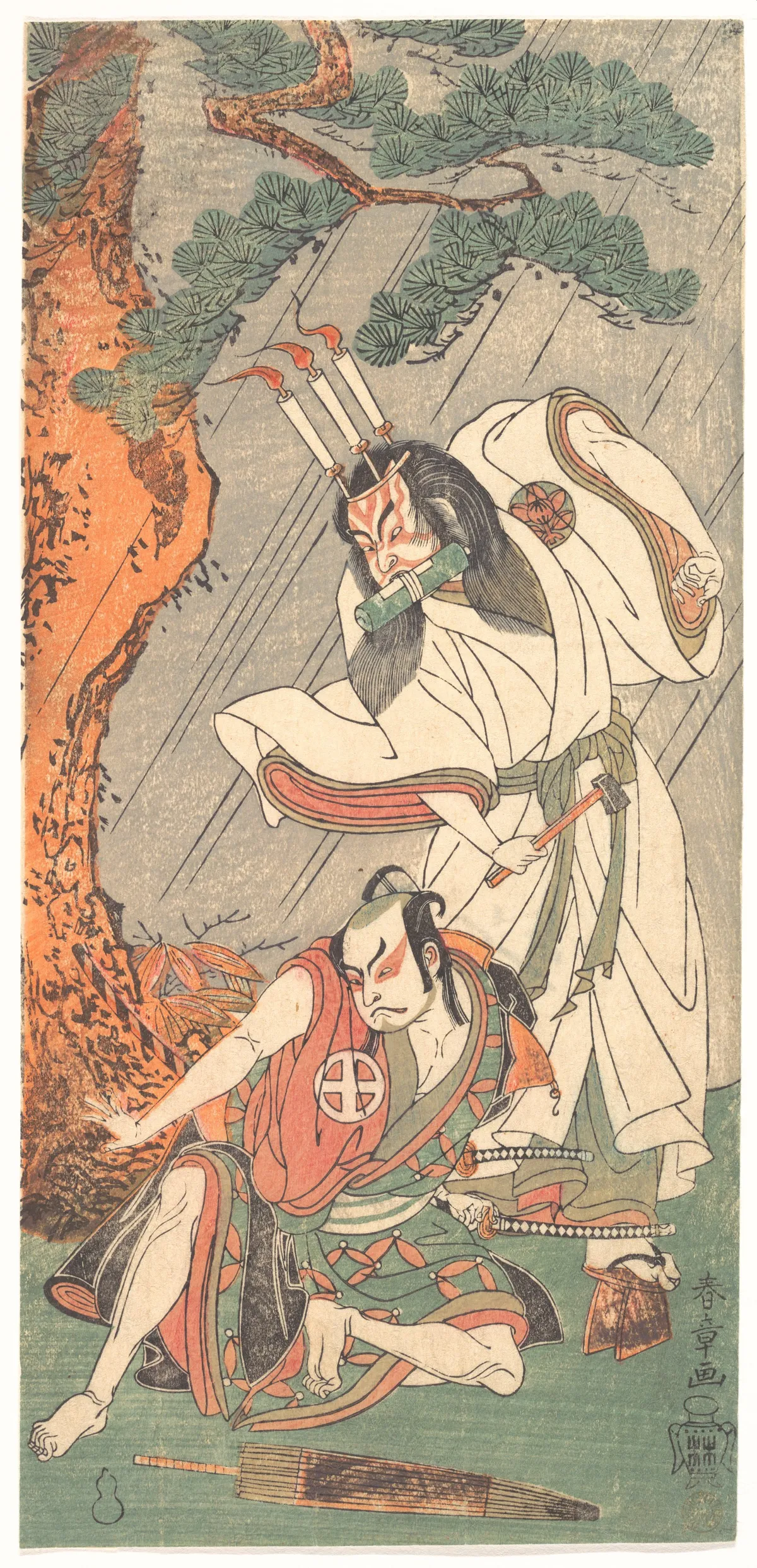 Kabuki Actors Ichimura Uzaemon IX as Ko-kakeyama and Ōtani Hiroji III as Kōga Saburō | Katsukawa Shunshō　勝川春章 - 浮世繪畫廊