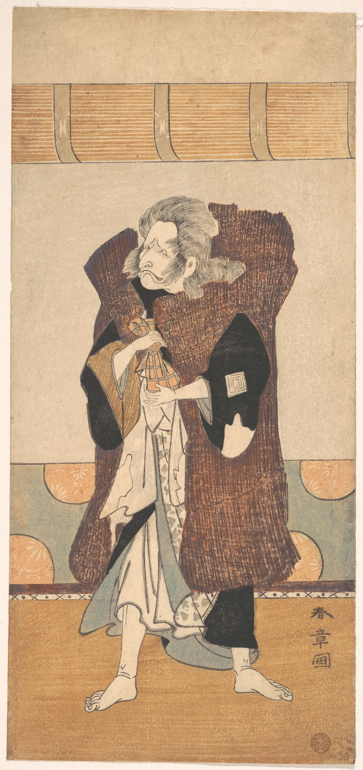 The Fifth Ichikawa Danjuro as an Old Man with Long Gray Hair | Katsukawa Shunshō　勝川春章 - 浮世繪畫廊
