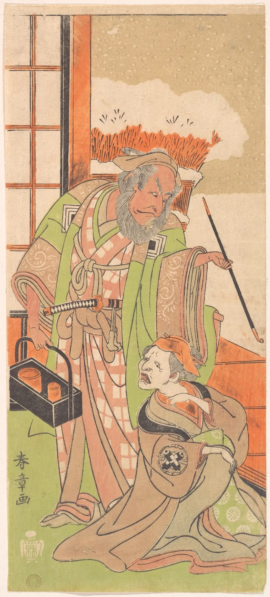 Scene From the Second Act of the Drama "Kawaranu Hana Sakae Hachinoki" | Katsukawa Shunshō　勝川春章 - 浮世繪畫廊