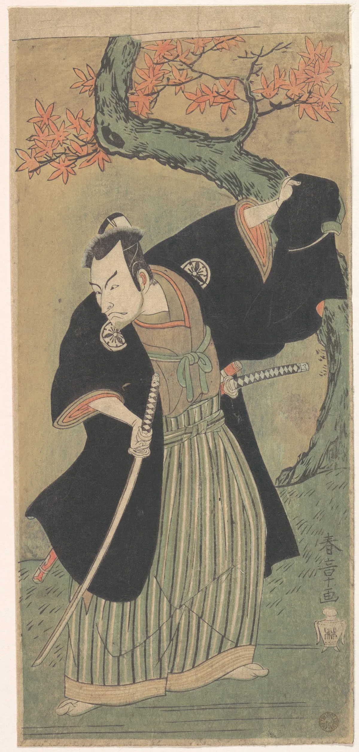The Third Matsumoto Koshiro as a Samurai Standing | Katsukawa Shunshō　勝川春章 - 浮世繪畫廊