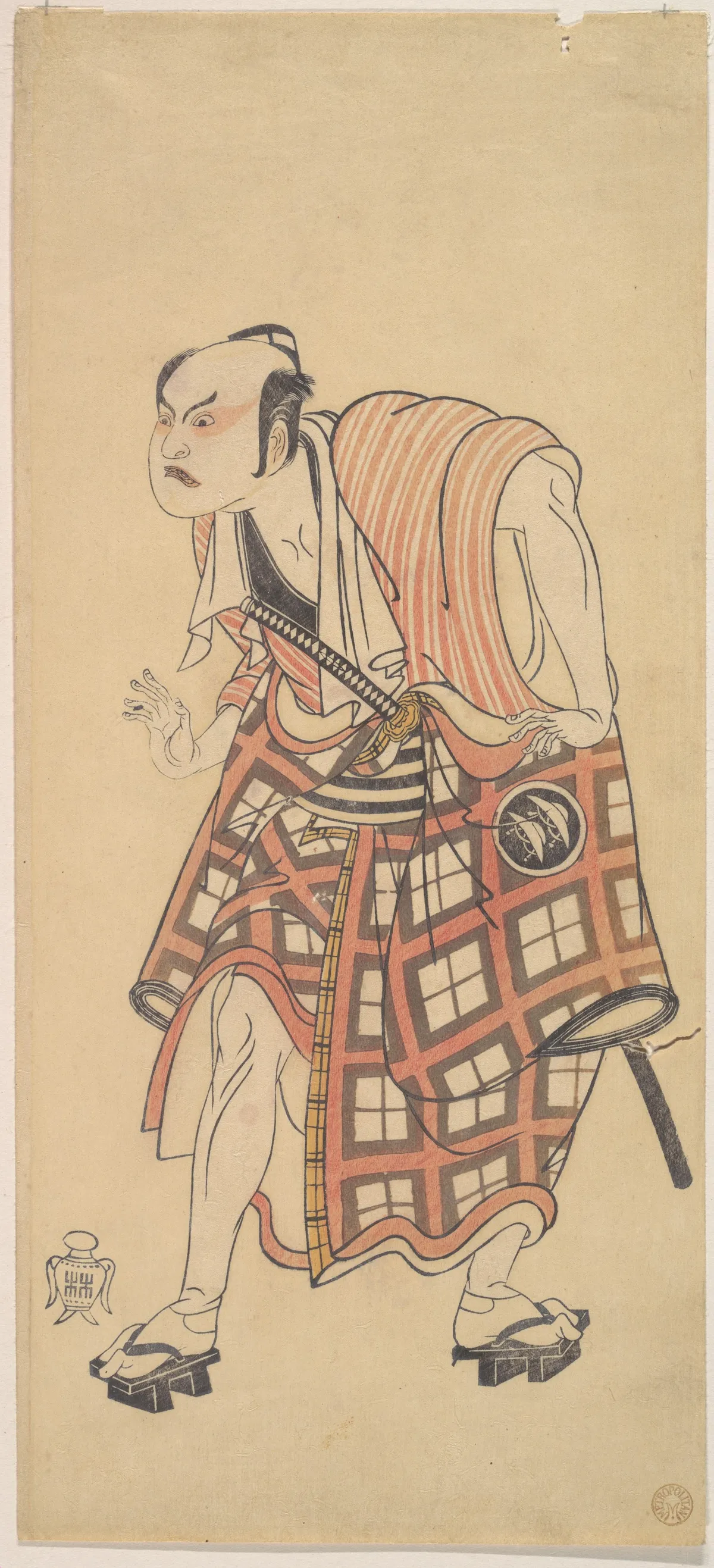 The Second Nakajima Mihoemon as a Man Standing with Head Bent Forward | Katsukawa Shunshō　勝川春章 - 浮世繪畫廊