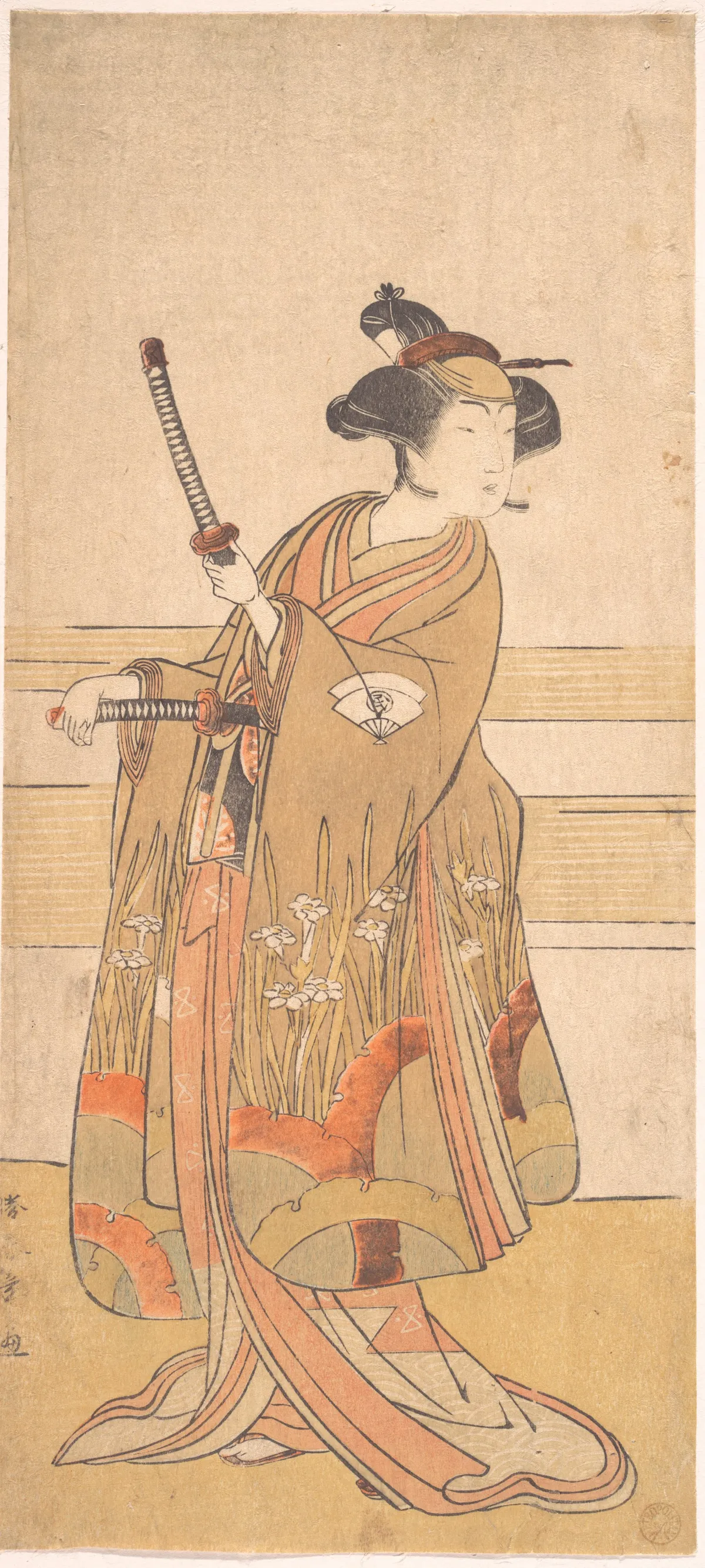 Onoe Tamizo as a Samurai Woman | Katsukawa Shunshō　勝川春章 - 浮世繪畫廊