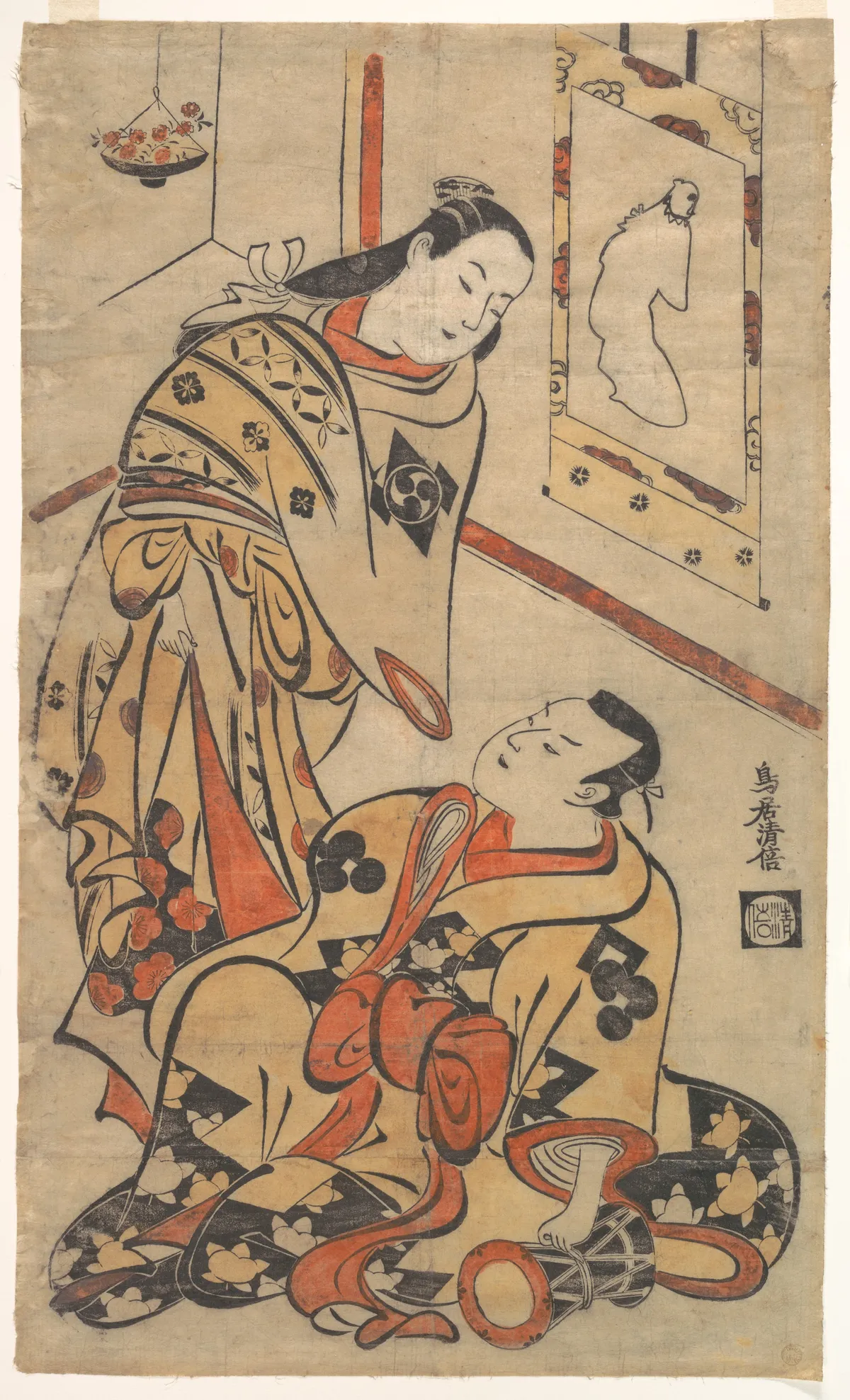 Kabuki Actors Nakamura Gentaro and Ikushima Shingoro | Torii Kiyomasu I - 浮世繪畫廊