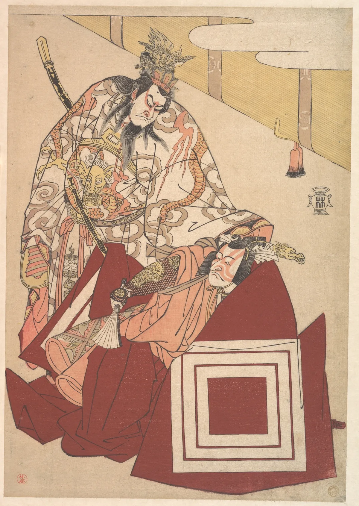 Ichikawa Danjuro V in a Shibaraku Performance from the Play Mutsu no Hana no kata age | Katsukawa Shunkō - 浮世繪畫廊