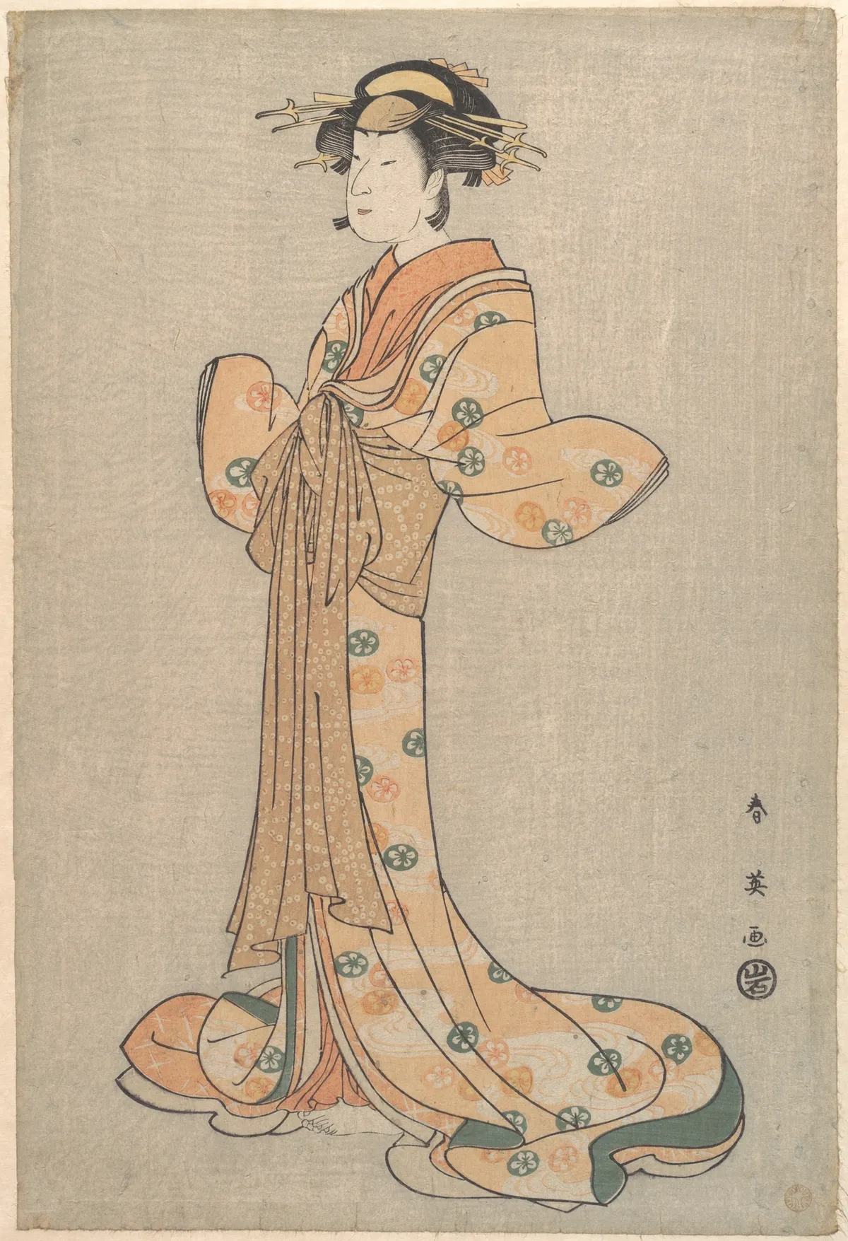 The Actor Nakamura Noshio II as the Courtesan Okaru | Katsukawa Shun'ei 勝川春英 - 浮世繪畫廊