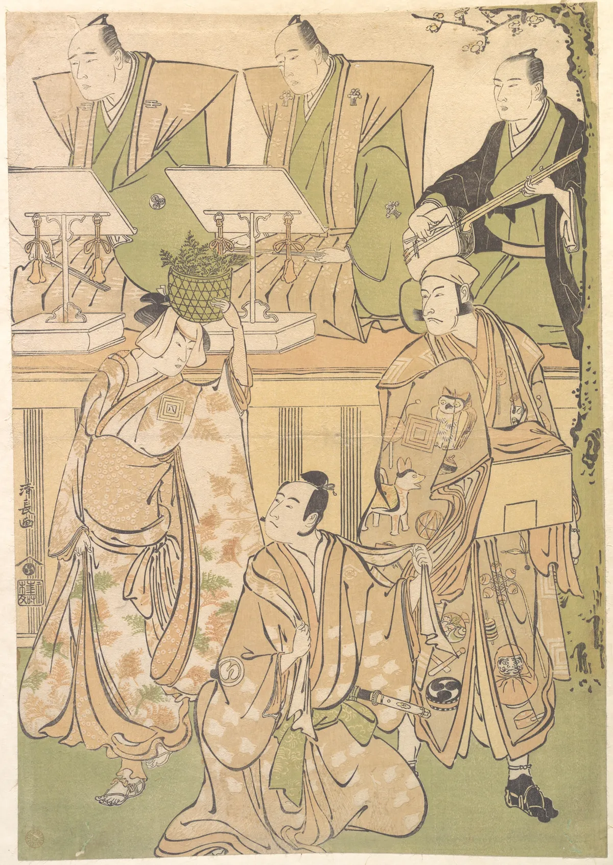 Ichikawa Danjuro Fifth as Kyo no Jiro in Disguise as Dekuroku byoe the Stree Puppet-showman | Torii Kiyonaga - 浮世繪畫廊