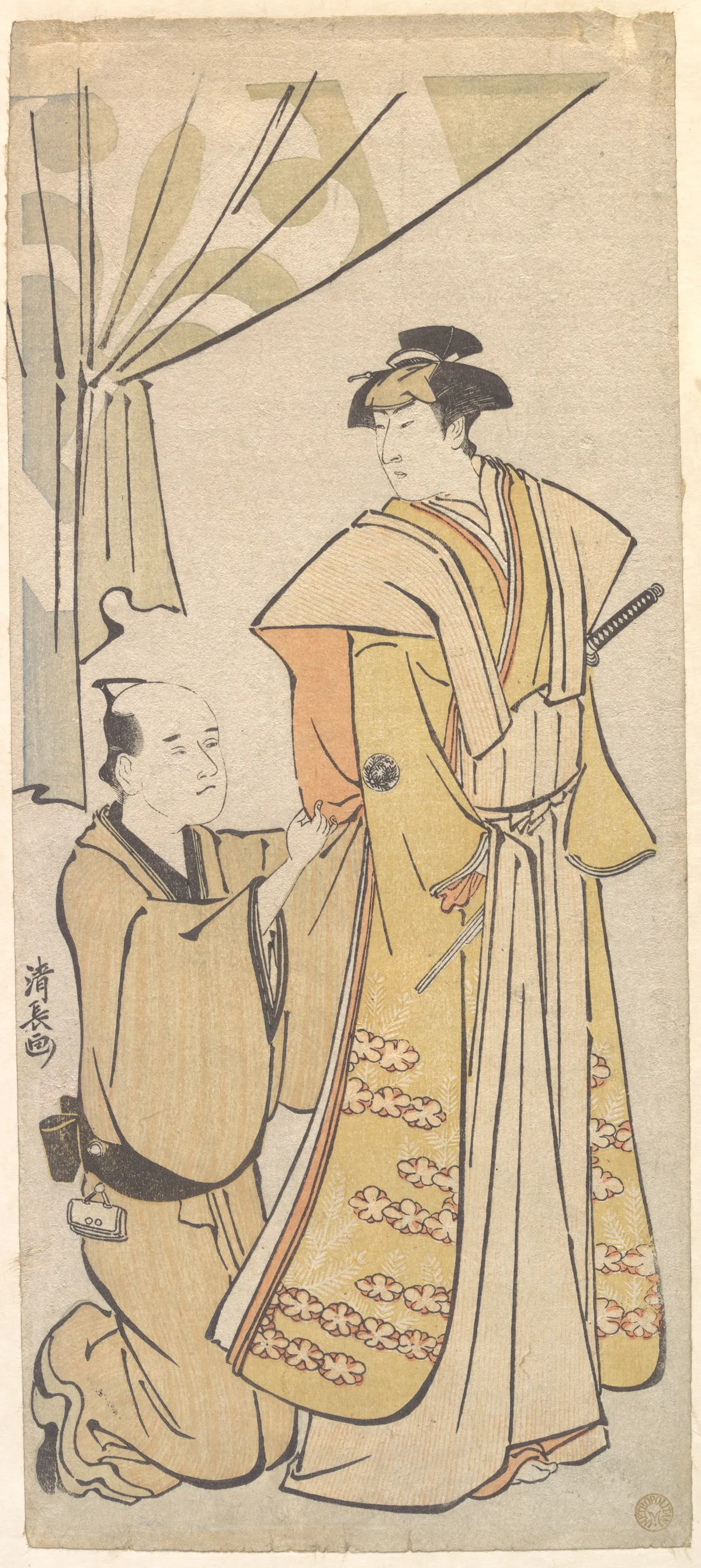The Actor Nakamura Rikō I with an Attendant | Torii Kiyonaga - 浮世繪畫廊