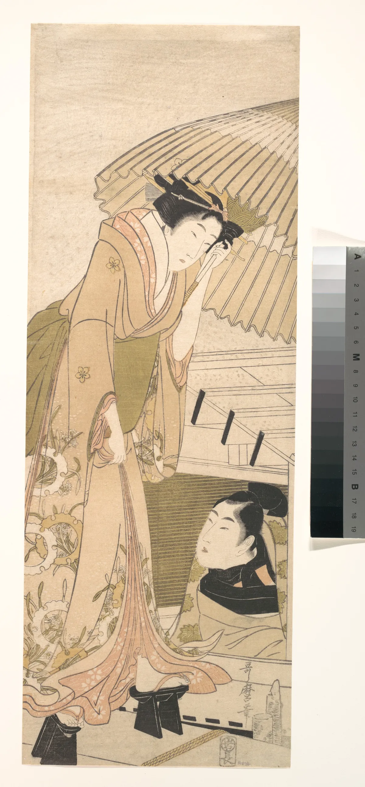 Landing-stage in the Snow (Yuki no sanbashi) | Kitagawa Utamaro - 浮世繪畫廊