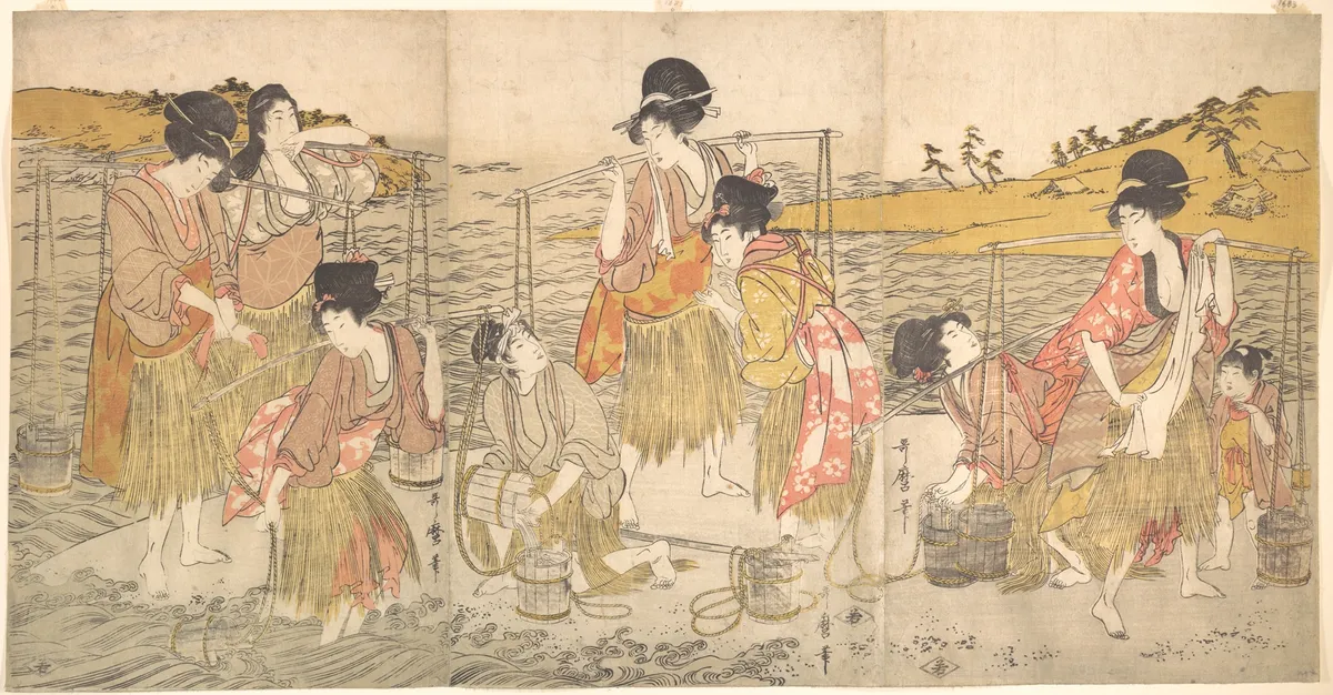 The Dance of the Beach Maidens | Kitagawa Utamaro - 浮世繪畫廊