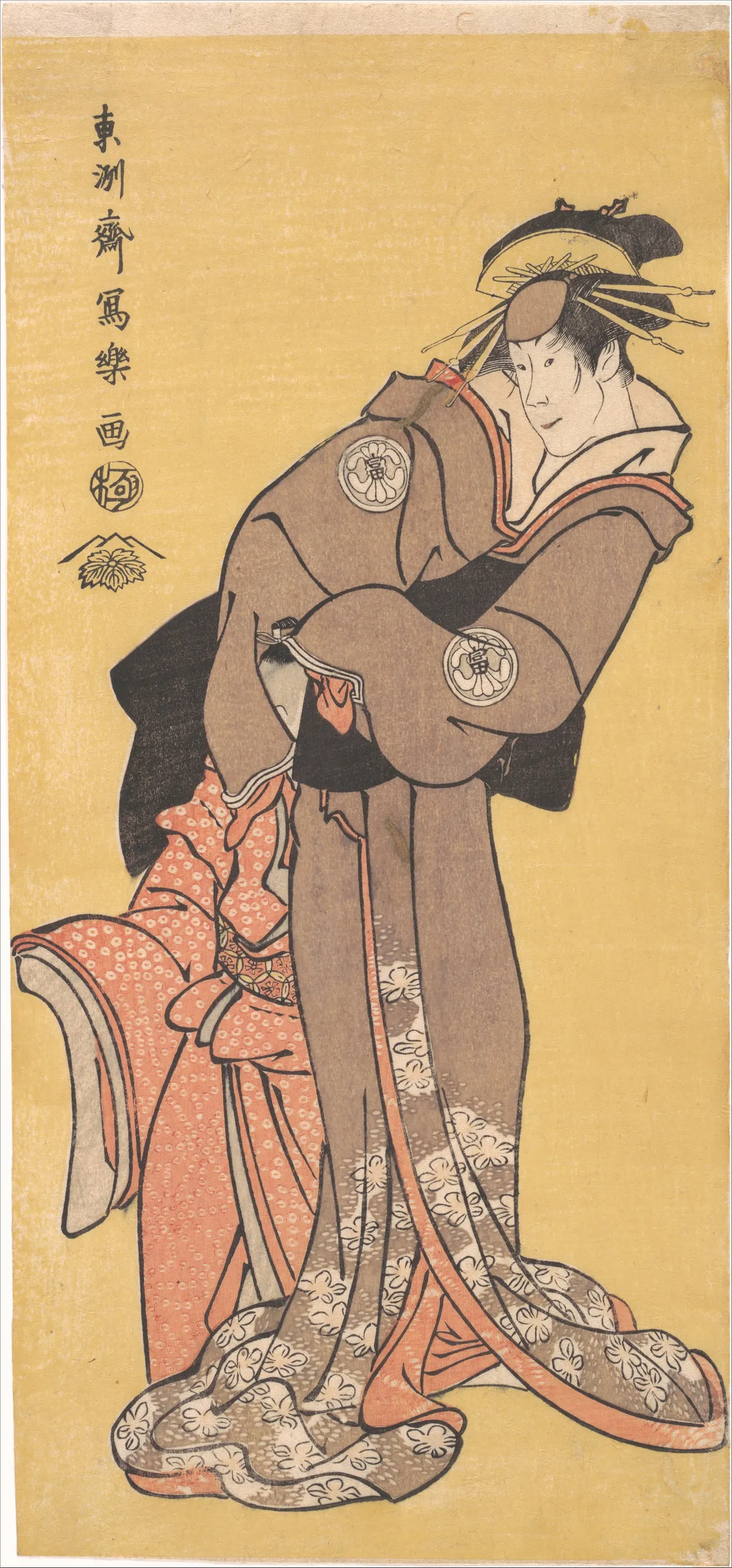 Actor Segawa Tomisaburo II as the Courtesan Toyama and Actor Ichikawa Kurizo as Higashiyama Yoshiwakamaru | Tōshūsai Sharaku - 浮世繪畫廊