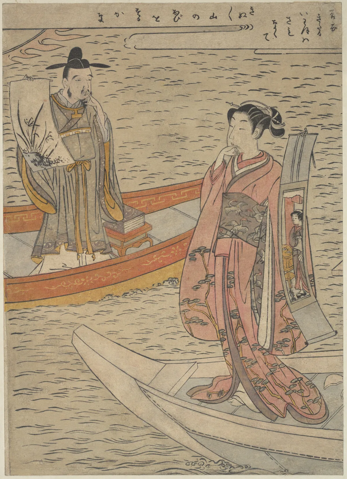 Parody of the Noh Play "Hakurakuten" | Suzuki Harunobu - 浮世繪畫廊