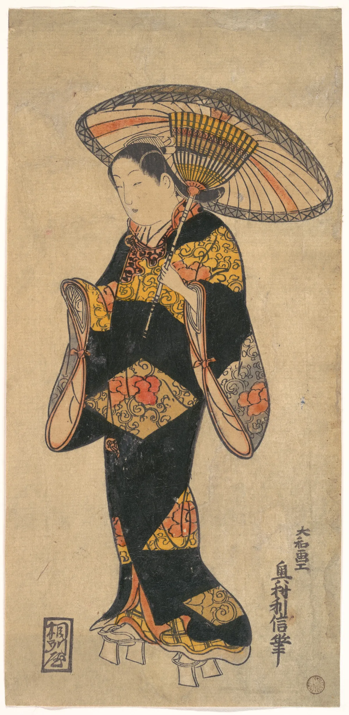Actor (Sanjo Kantaro?) in the Role of a Courtesan | Okumura Toshinobu - 浮世繪畫廊