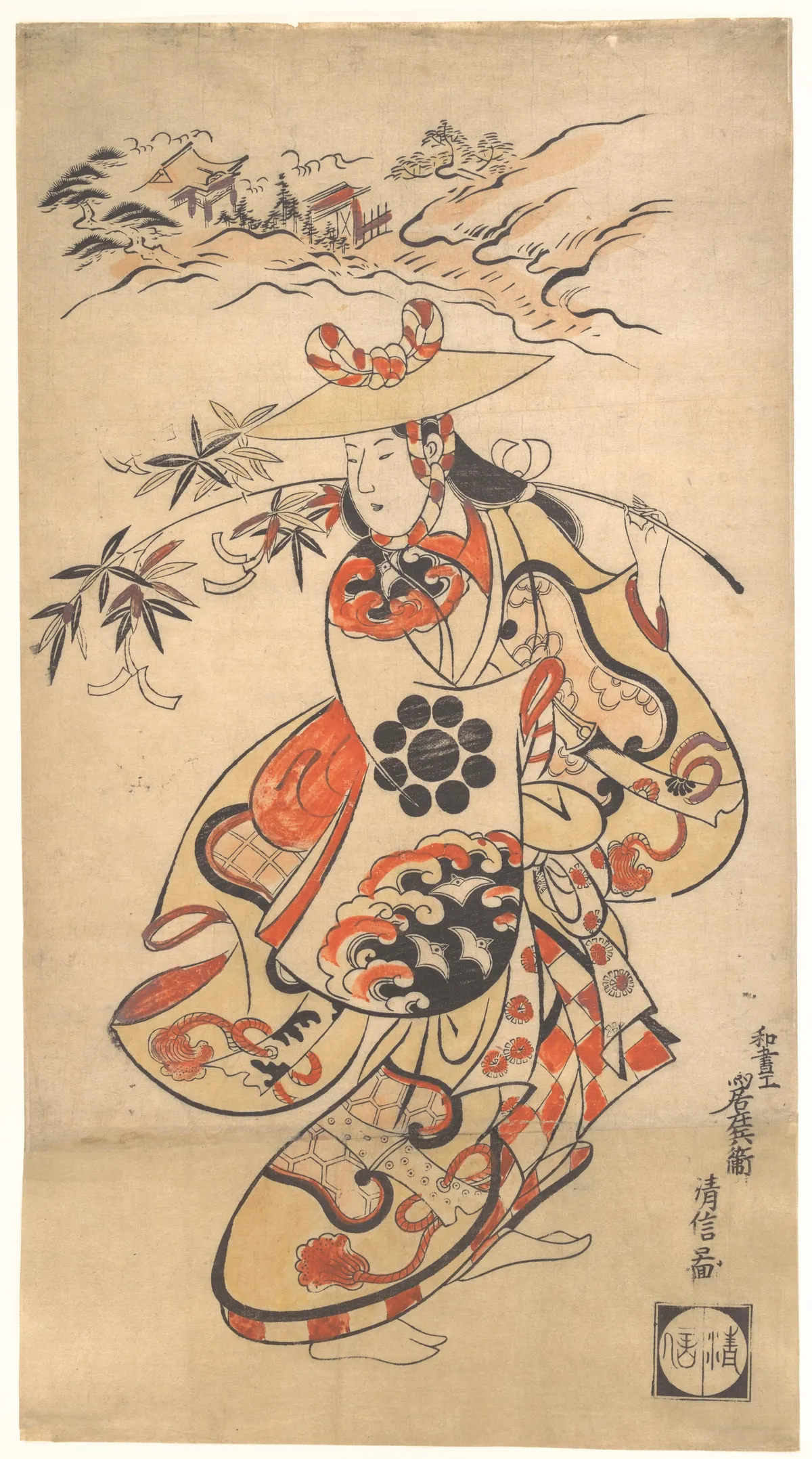 Actor Sawamura Kodenji as a Woman at the Time of the Tanabata Festival | Torii Kiyonobu I - 浮世繪畫廊