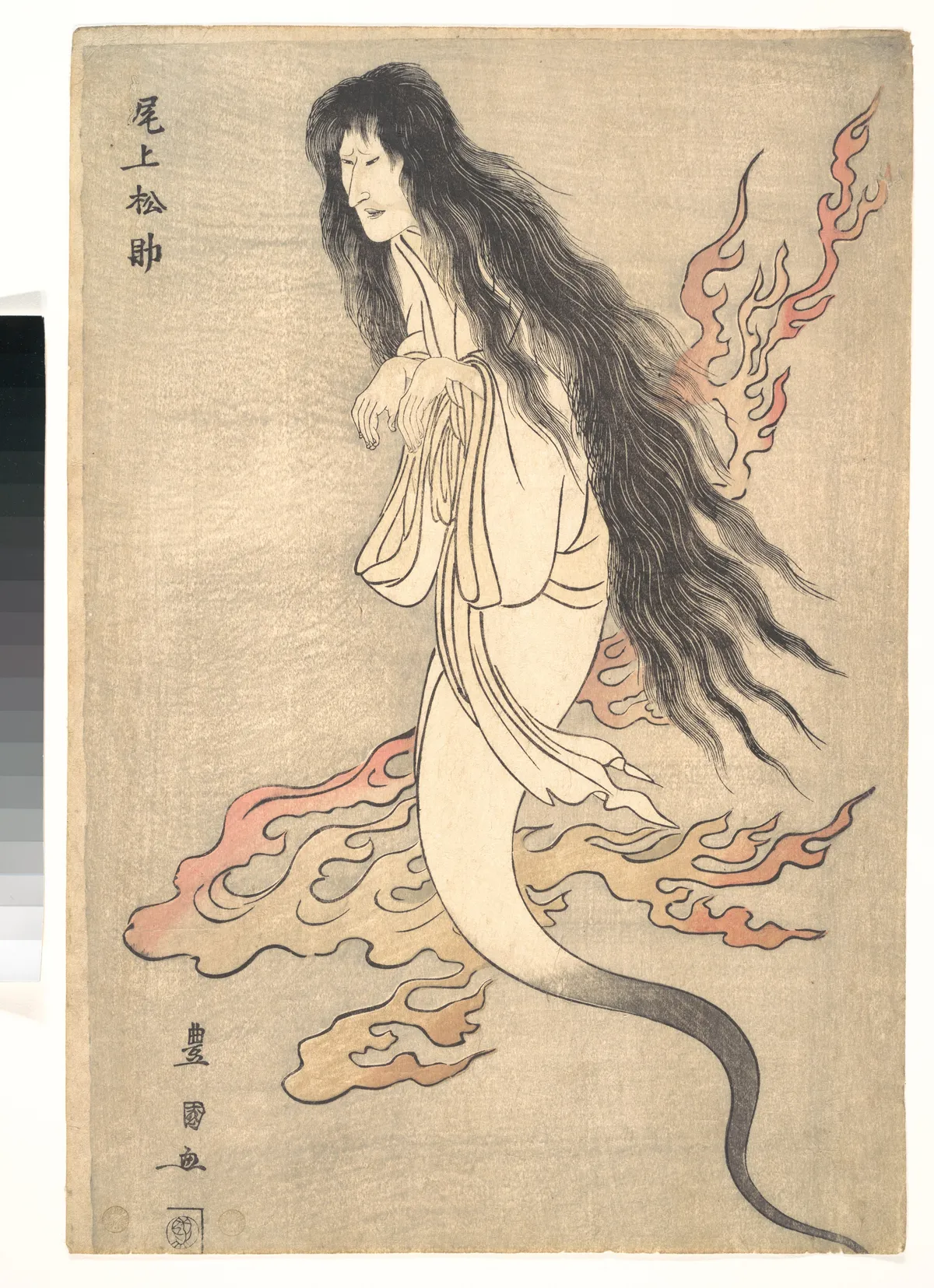Onoe Matsusuke as the Ghost of the Murdered Wife Oiwa, in "A Tale of Horror from the Yotsuya Station on the Tokaido Road" | Utagawa Toyokuni I - 浮世繪畫廊