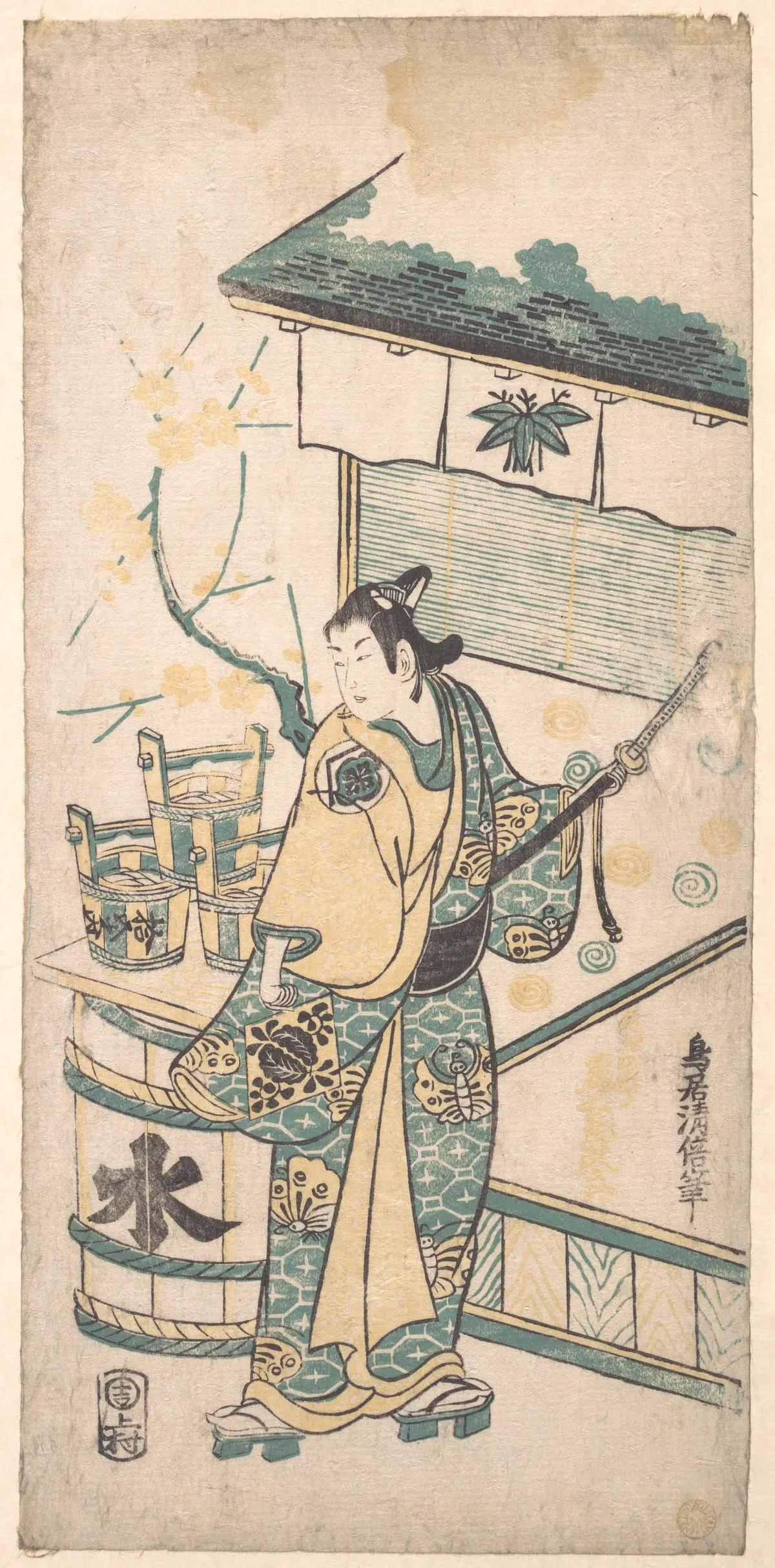 The Actor Oneo Kikugoro in the Role of Soga no Goro | Torii Kiyomasu I - 浮世繪畫廊