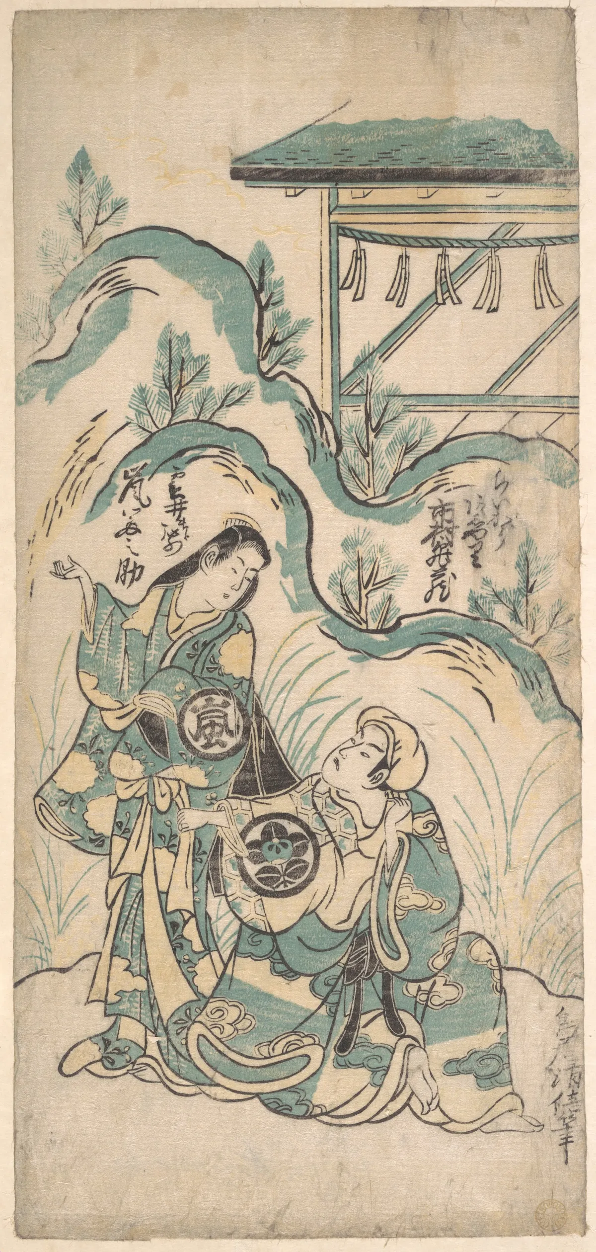 Ichimura Kamezo and Arashi Tomonosuke | Torii Kiyomasu I - 浮世繪畫廊