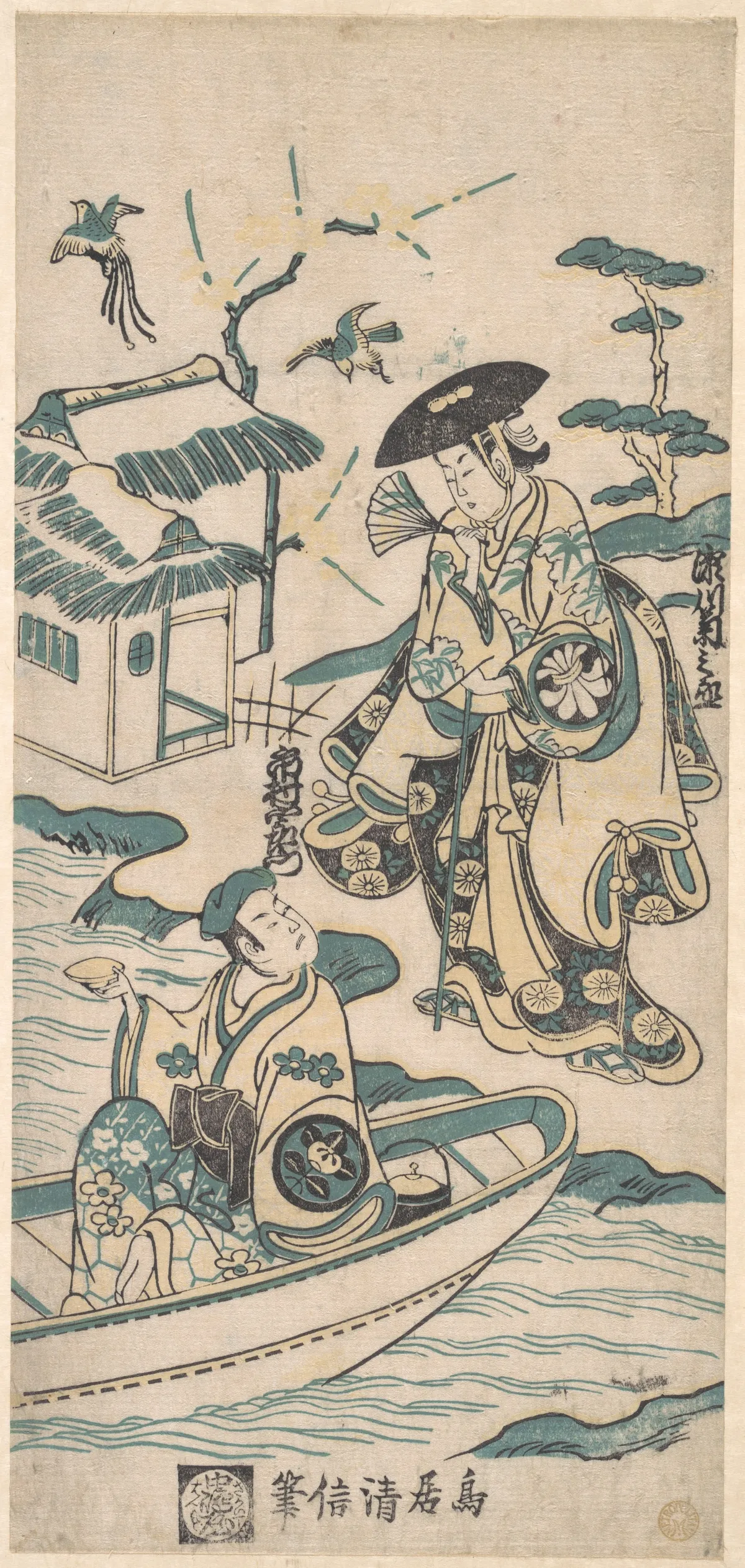 Scene from a Drama, probably "Musume Dojoji" | Torii Kiyonobu I - 浮世繪畫廊