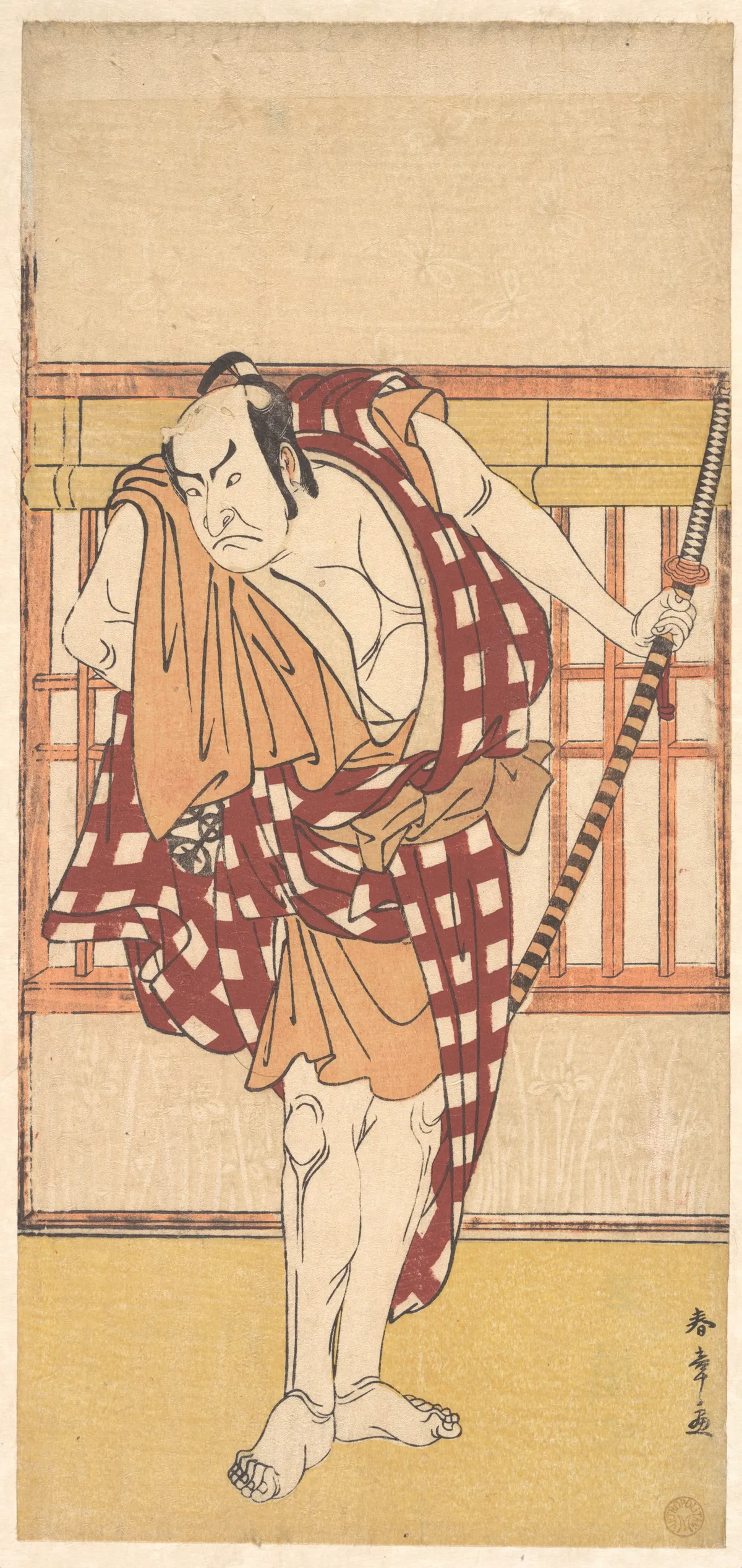 The Actor Nakamura Nakazo as a Kyokaku | Katsukawa Shunshō　勝川春章 - 浮世繪畫廊