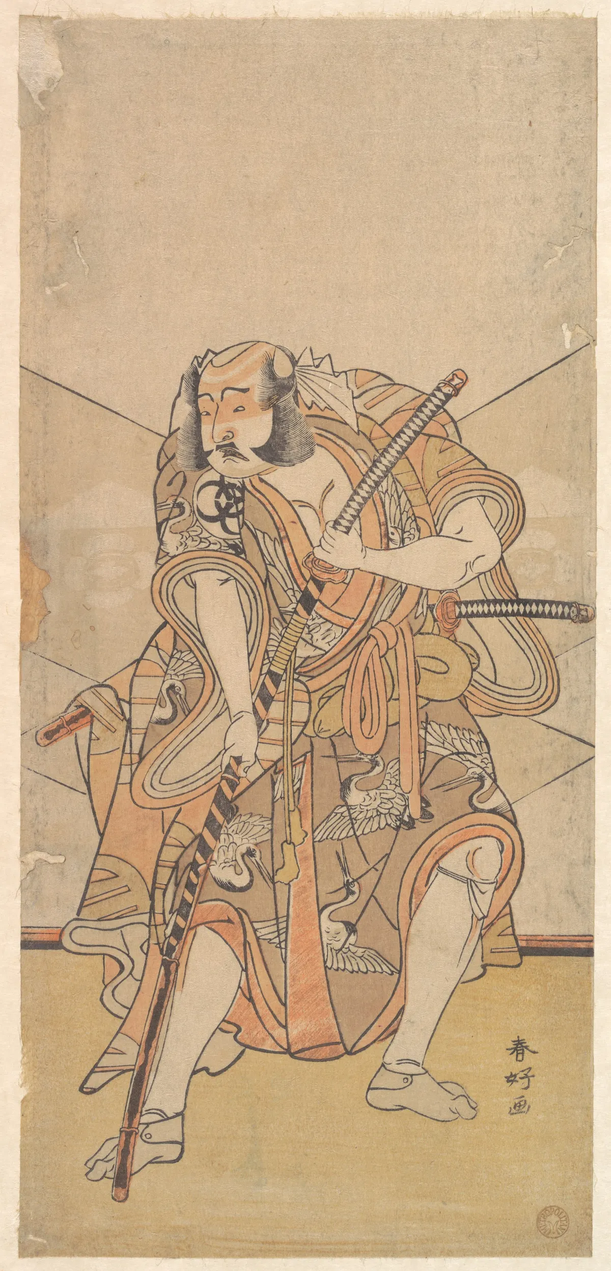 Bando Mitsugoro I in the Role of Asahina no Saburo, Drama "Sono Kyodai Fuji no Sugatami" | Katsukawa Shunkō - 浮世繪畫廊