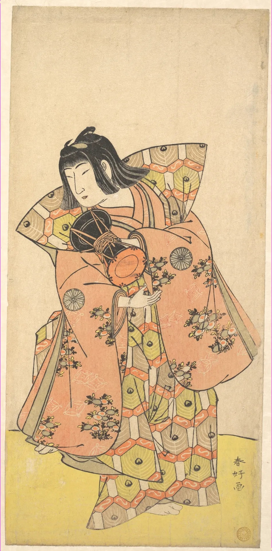 The Actor Nakamura Tomijuro as Bijomaru in the Drama "Kikujido" Shuen no Iwaya" | Katsukawa Shunkō - 浮世繪畫廊
