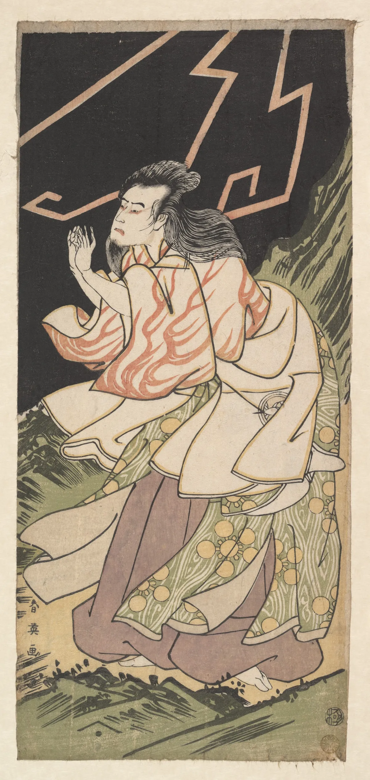 The Actor Bando Hikosaburo III in the Role of Kanshojo | Katsukawa Shun'ei 勝川春英 - 浮世繪畫廊