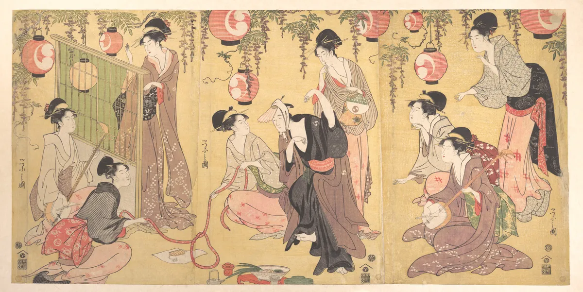 A Parody of Yuranosuke in the Pleasure Quarters | Chōbunsai Eishi - 浮世繪畫廊