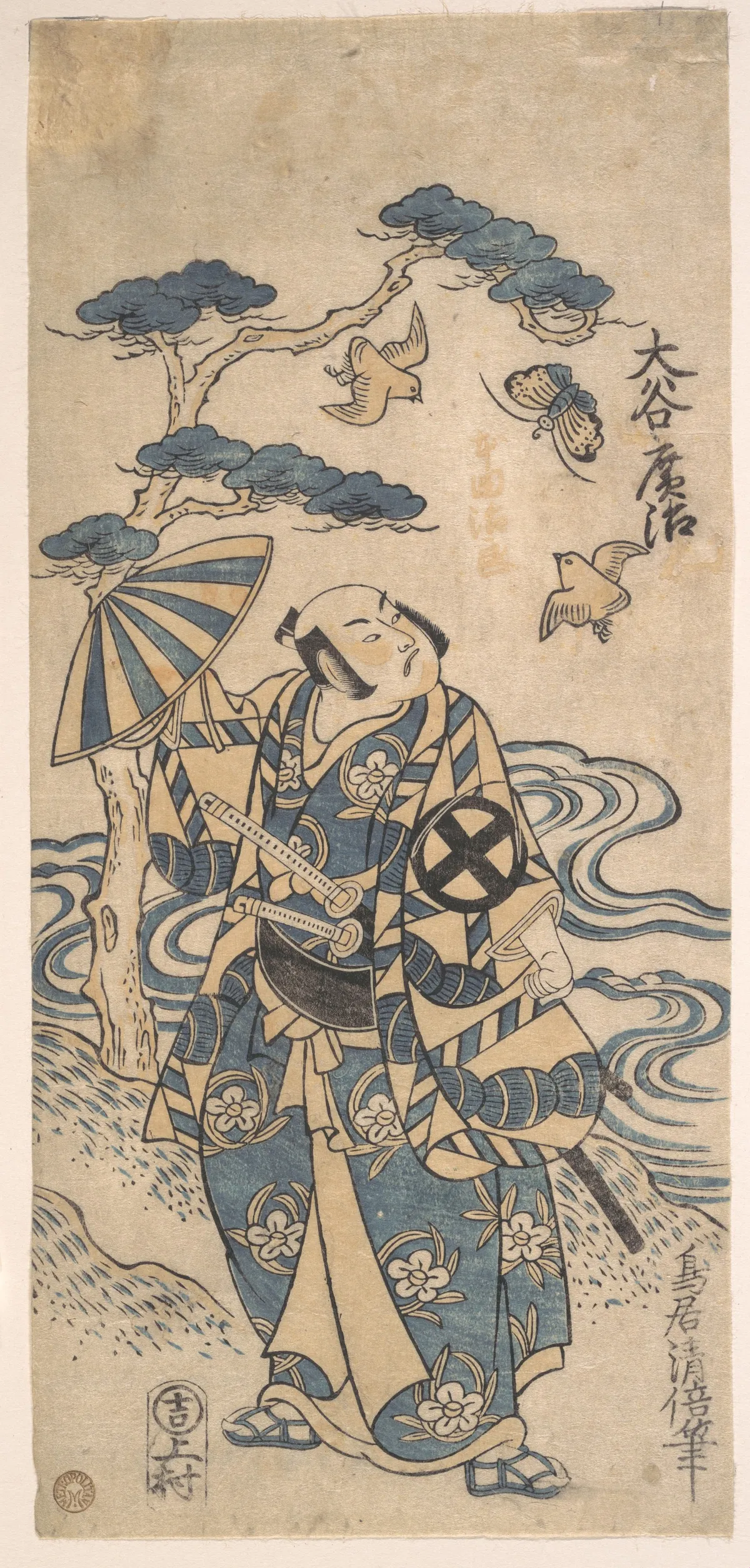 The Actor Otani Hiroji as Honda Harunaga | Torii Kiyomasu I - 浮世繪畫廊