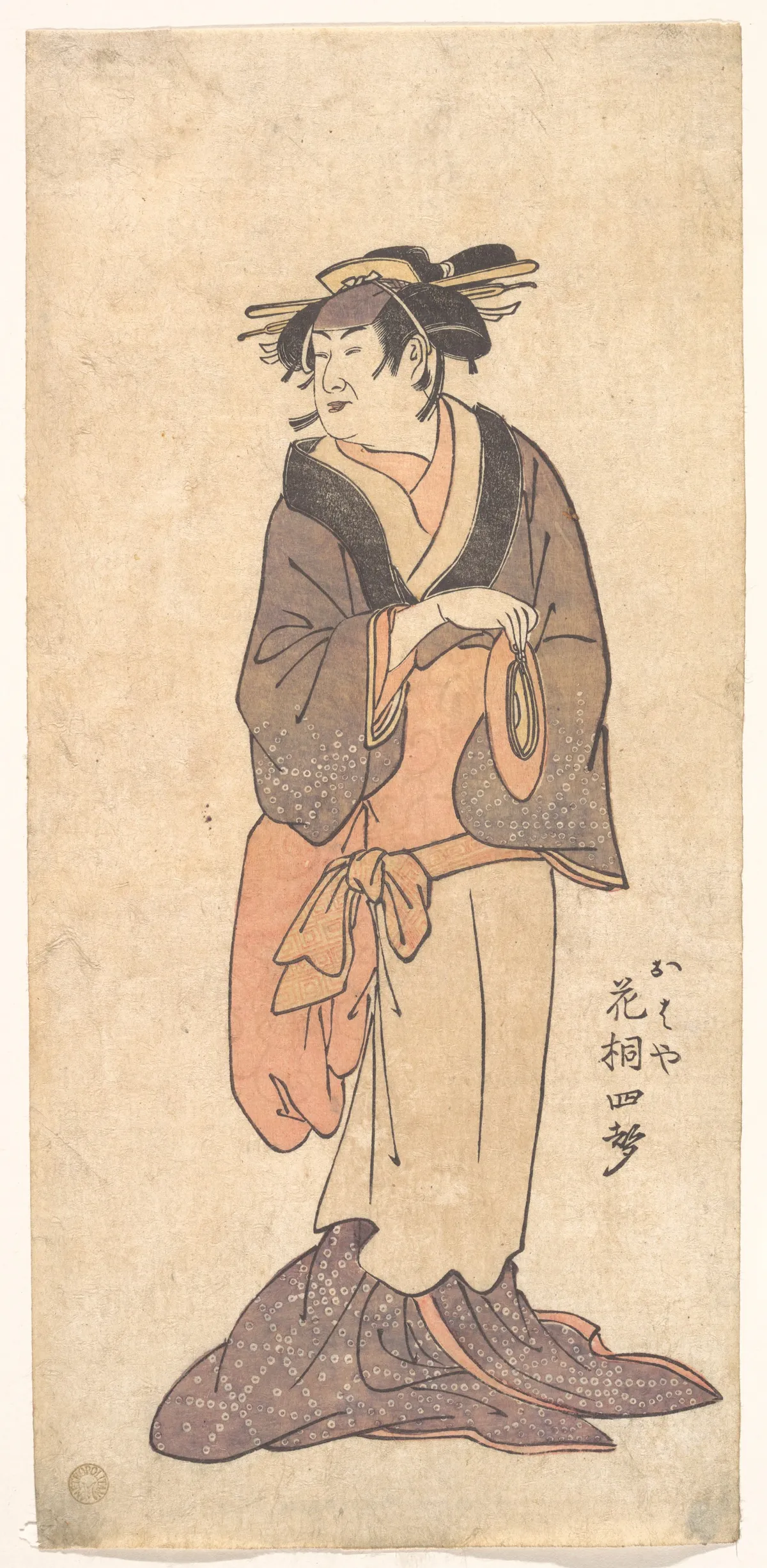 The Onnagata Actor Hanagiri Toyomatsu (Shisei) III as Ohaya | Ryūkōsai Jokei 流光斎如圭 - 浮世繪畫廊