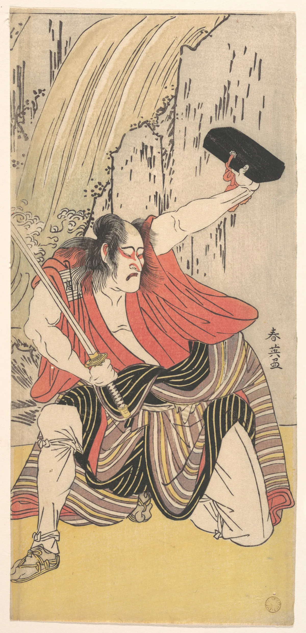 The Actor Ichikawa Komazo II as a Man Armed with a Sword | Katsukawa Shun'ei 勝川春英 - 浮世繪畫廊