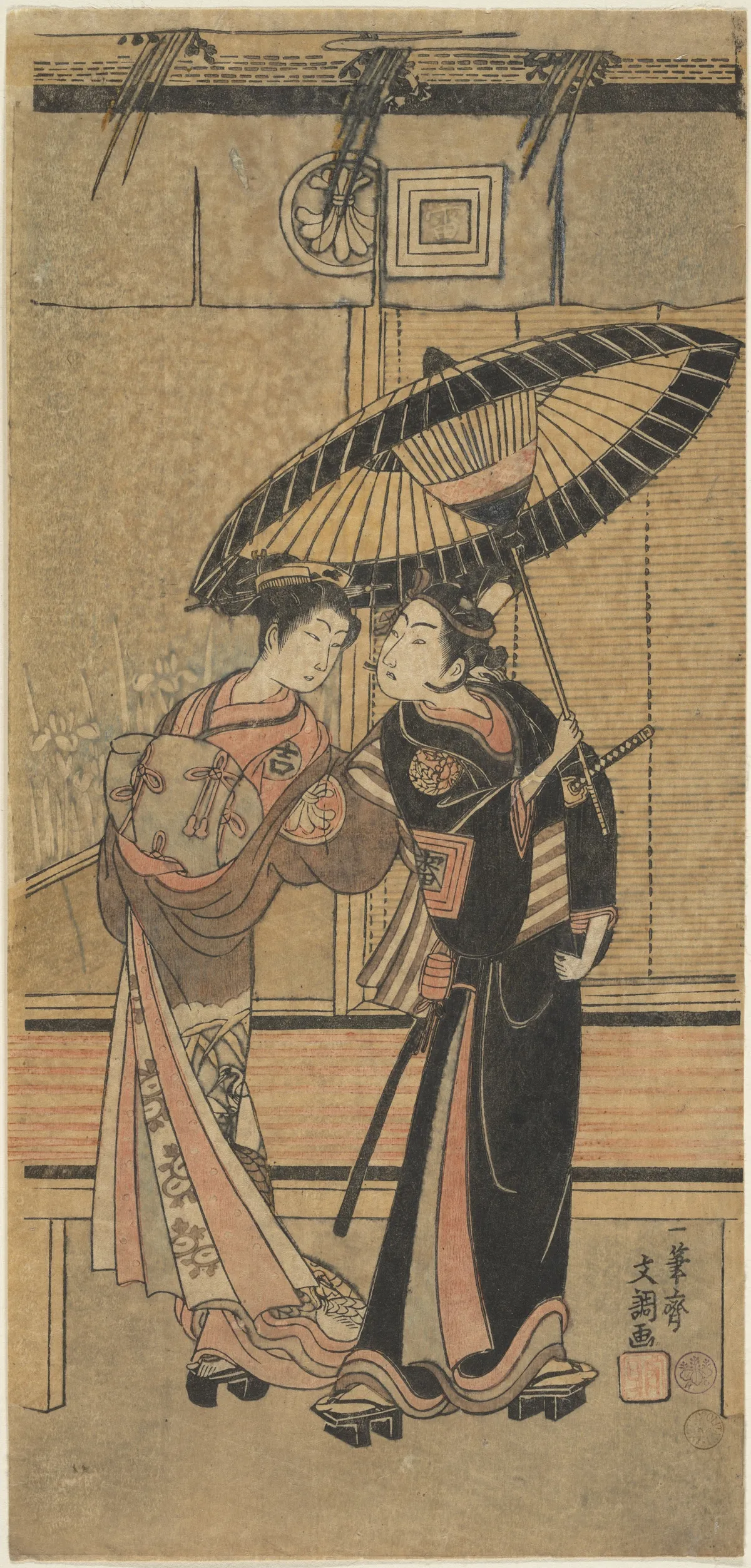 Segawa Kikunojo II as a Girl and Ichikawa Tomiyeimon? | Ippitsusai Bunchō - 浮世繪畫廊