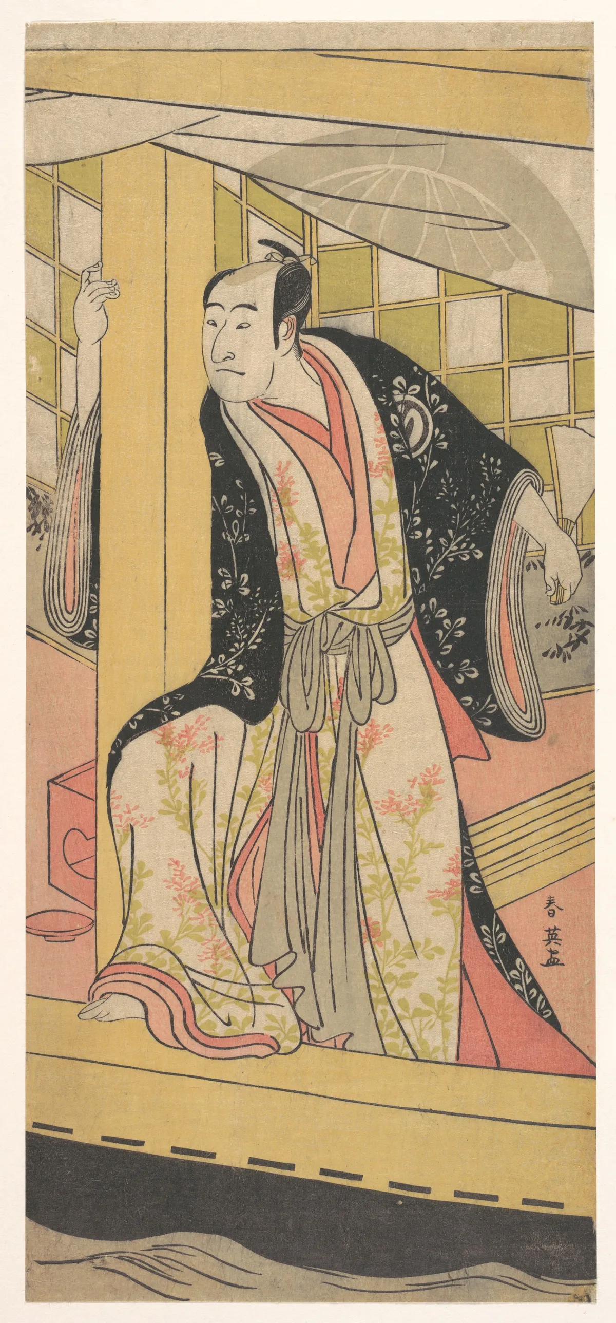 The Actor Sawamura Sojuro 3rd as a Man Stnding in a Pleasure-boat | Katsukawa Shun'ei 勝川春英 - 浮世繪畫廊