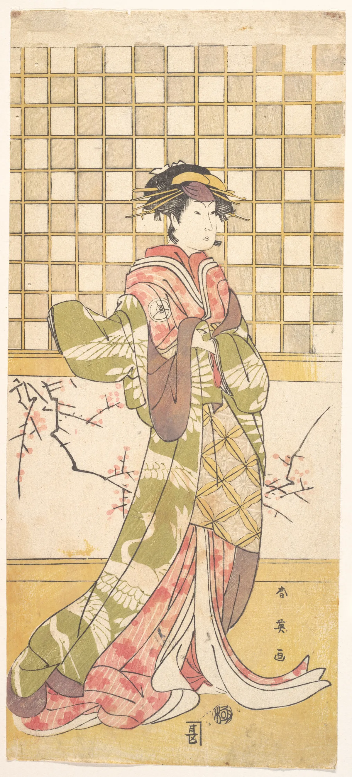 An Actor of the Iwai Clan as a Woman | Katsukawa Shun'ei 勝川春英 - 浮世繪畫廊