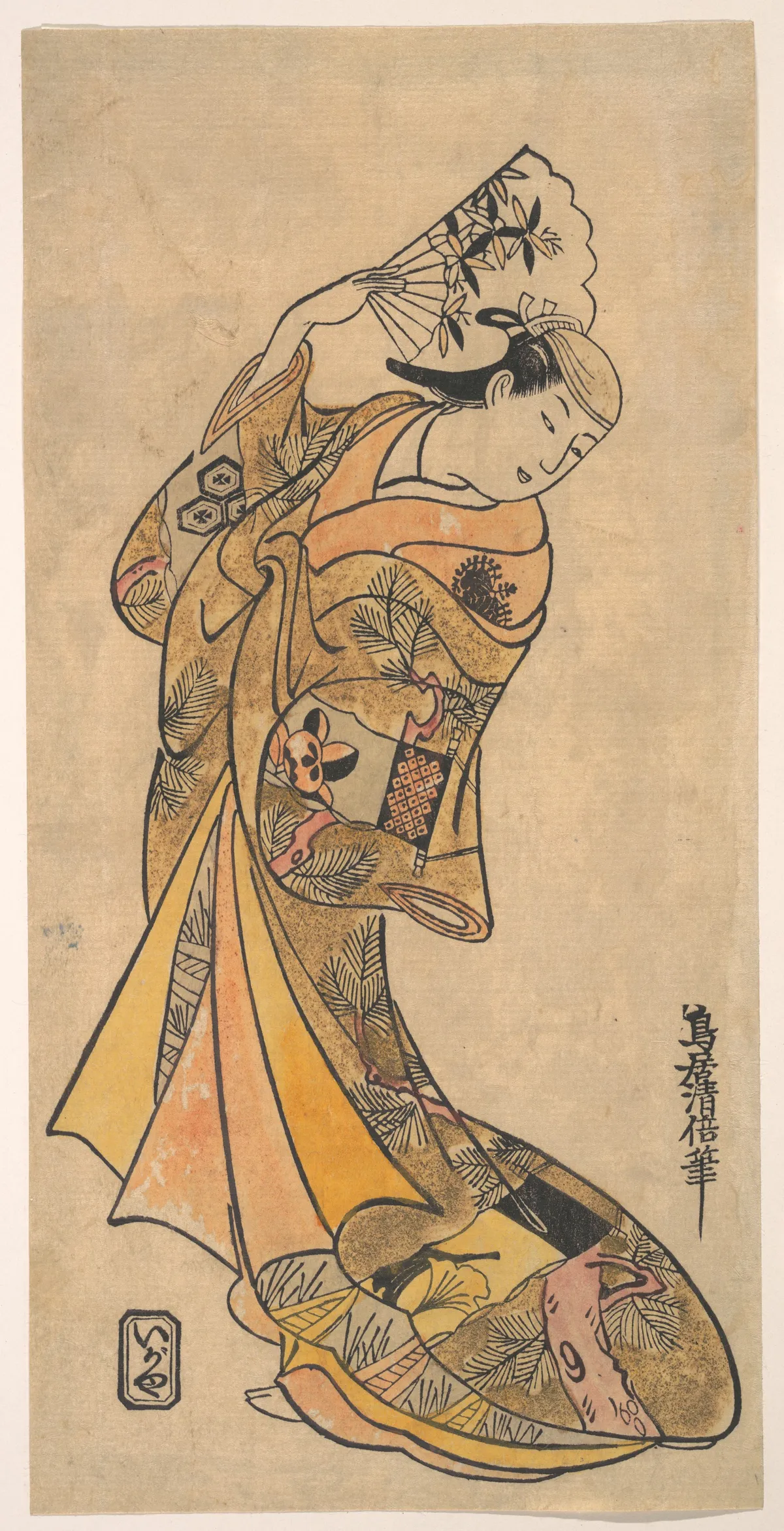 The Actor, Nakamura Shichisaburo II, 1703–1774 as a Woman with Fan | Torii Kiyomasu II - 浮世繪畫廊