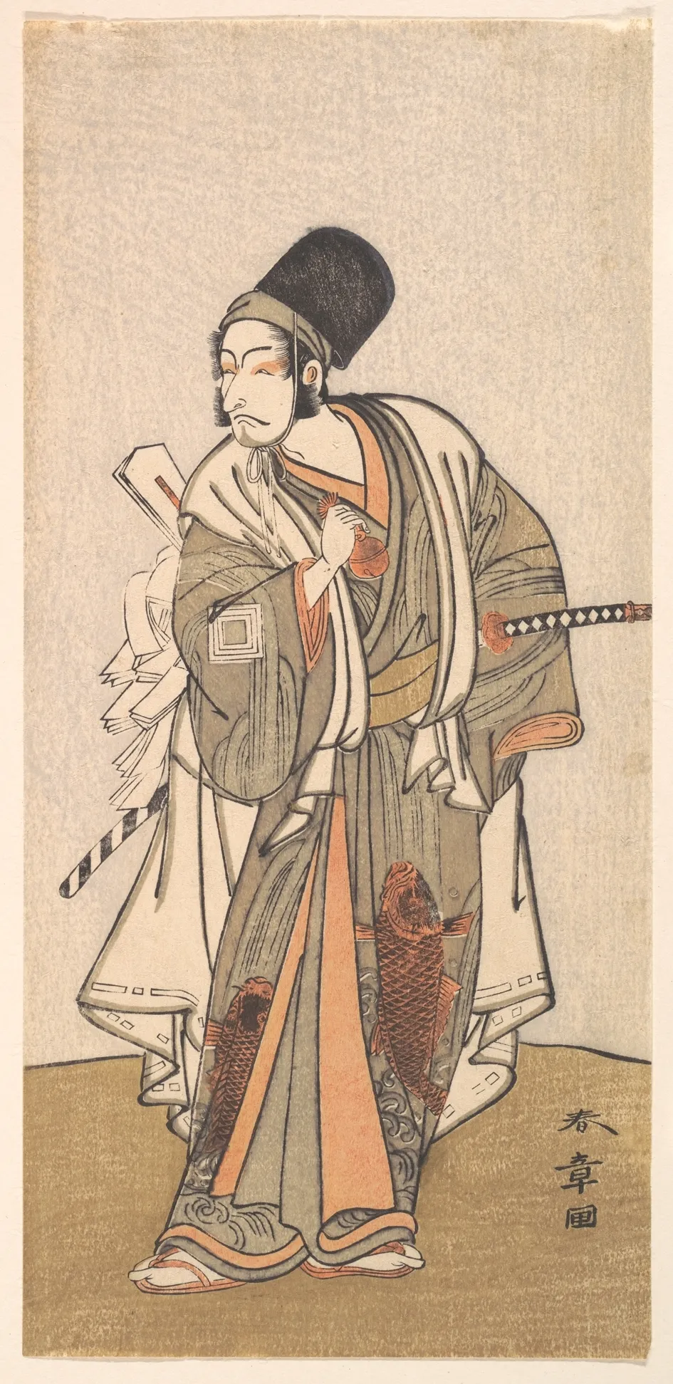 Standing figure of an actor of the Ichikawa family, probably Danjuro IV | Katsukawa Shunshō　勝川春章 - 浮世繪畫廊