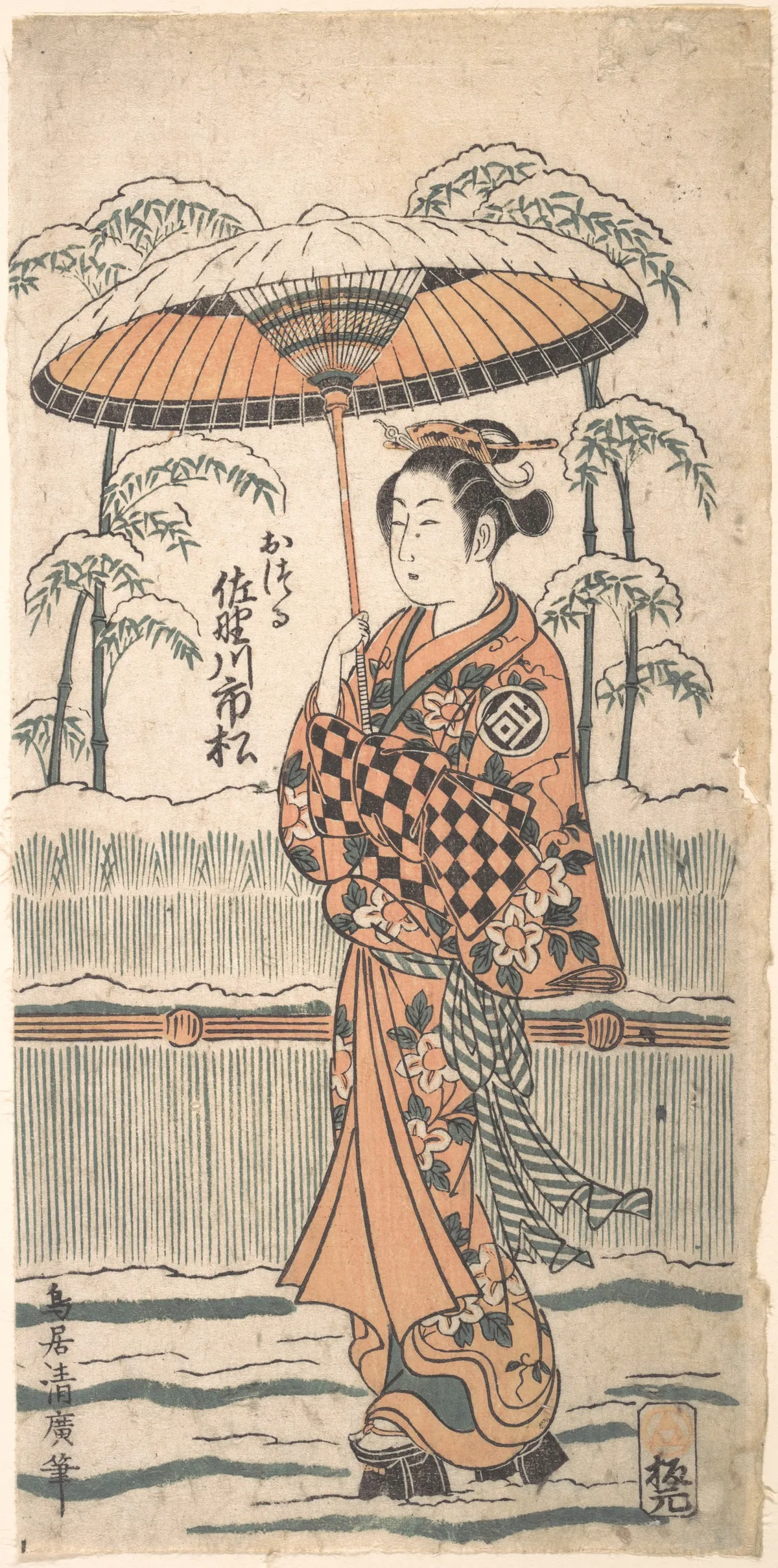 Sanogawa Ichimatsu in the Role of Otsuru | Torii Kiyohiro - 浮世繪畫廊