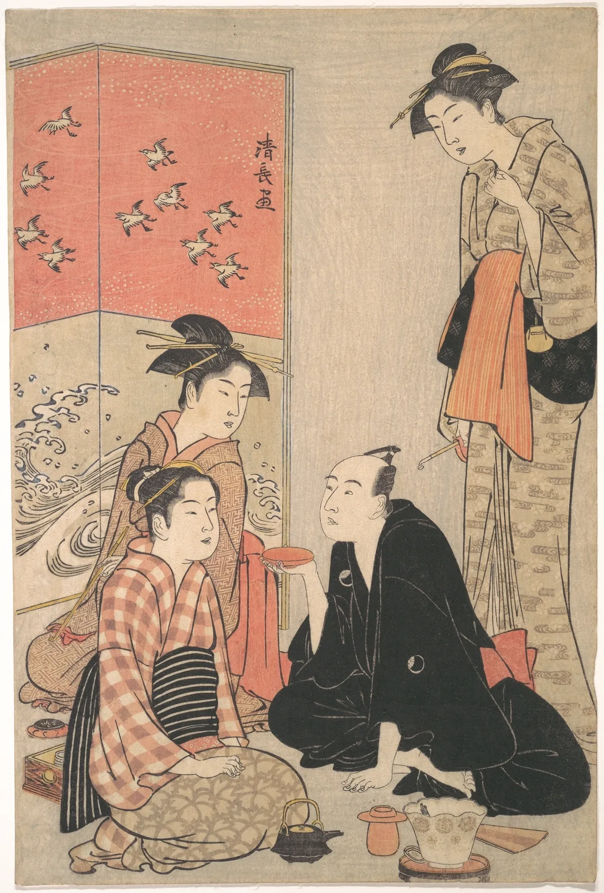 The Kabuki Actor Sawamura Sōjūrō III and Courtesans | Torii Kiyonaga - 浮世繪畫廊