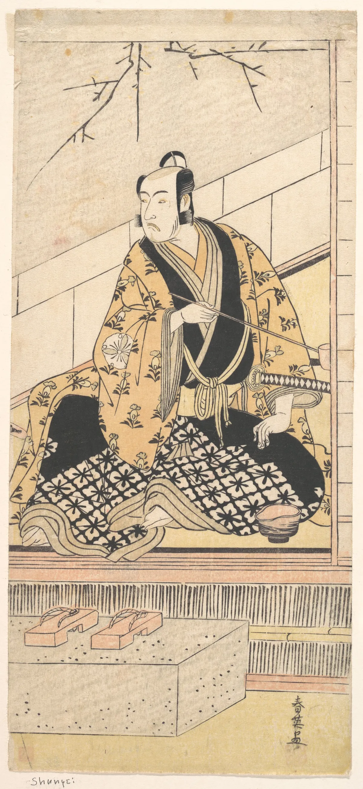 The Actor Matsumoto Koshiro IV Seated in an Outer Room | Katsukawa Shun'ei 勝川春英 - 浮世繪畫廊
