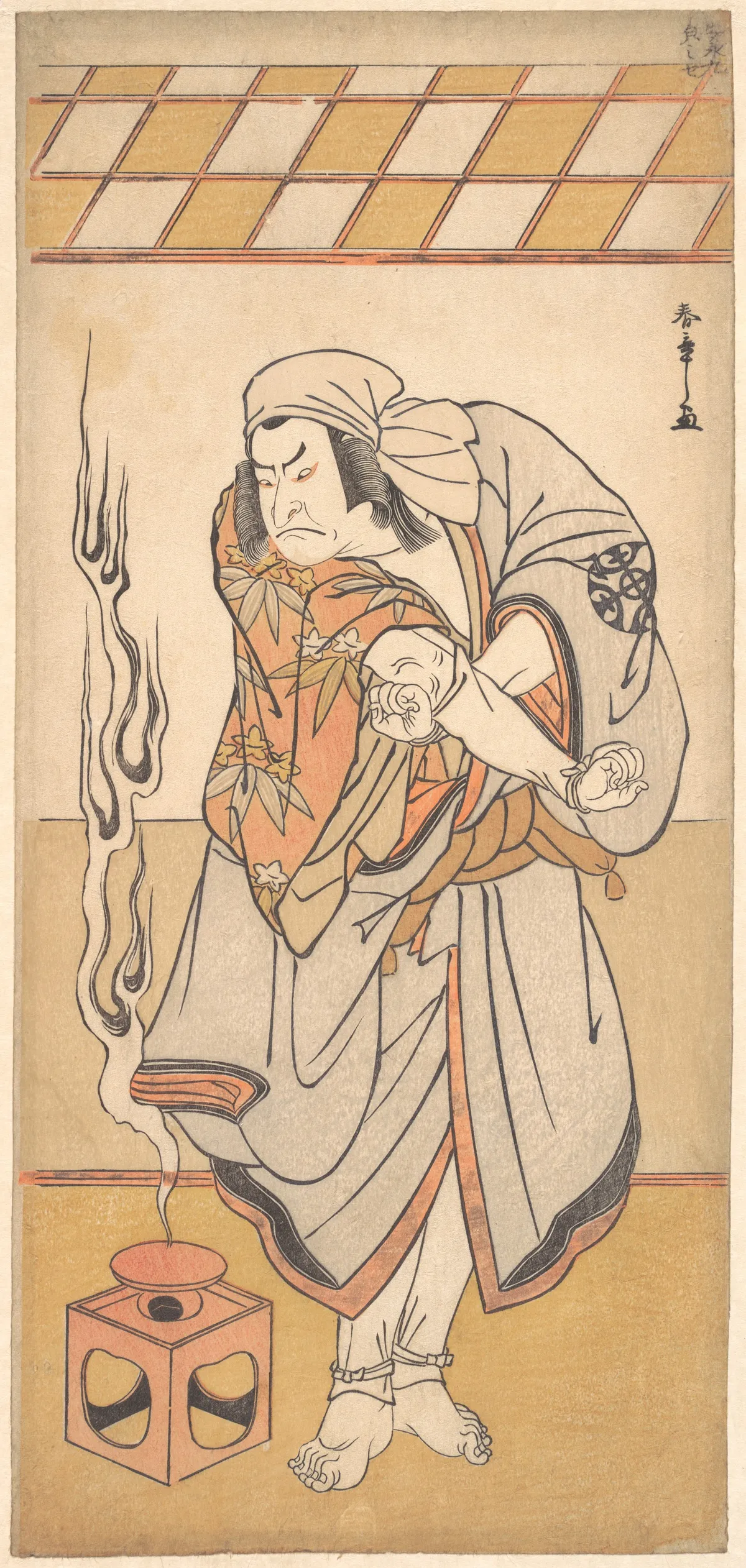 The First Nakamura Nakazo in the Role of Chinzei Hachiro in the Drama "Kite Kaeru nishiki no wakayagi" | Katsukawa Shunshō　勝川春章 - 浮世繪畫廊