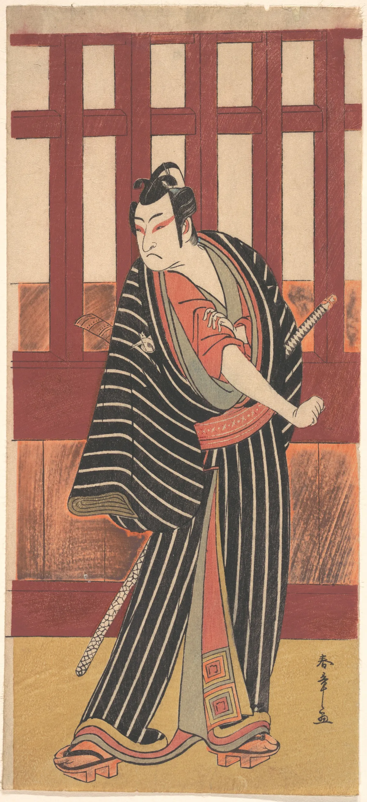 The Second Ishikawa Monosuke in the Role of Karigane Bunshichi | Katsukawa Shunshō　勝川春章 - 浮世繪畫廊