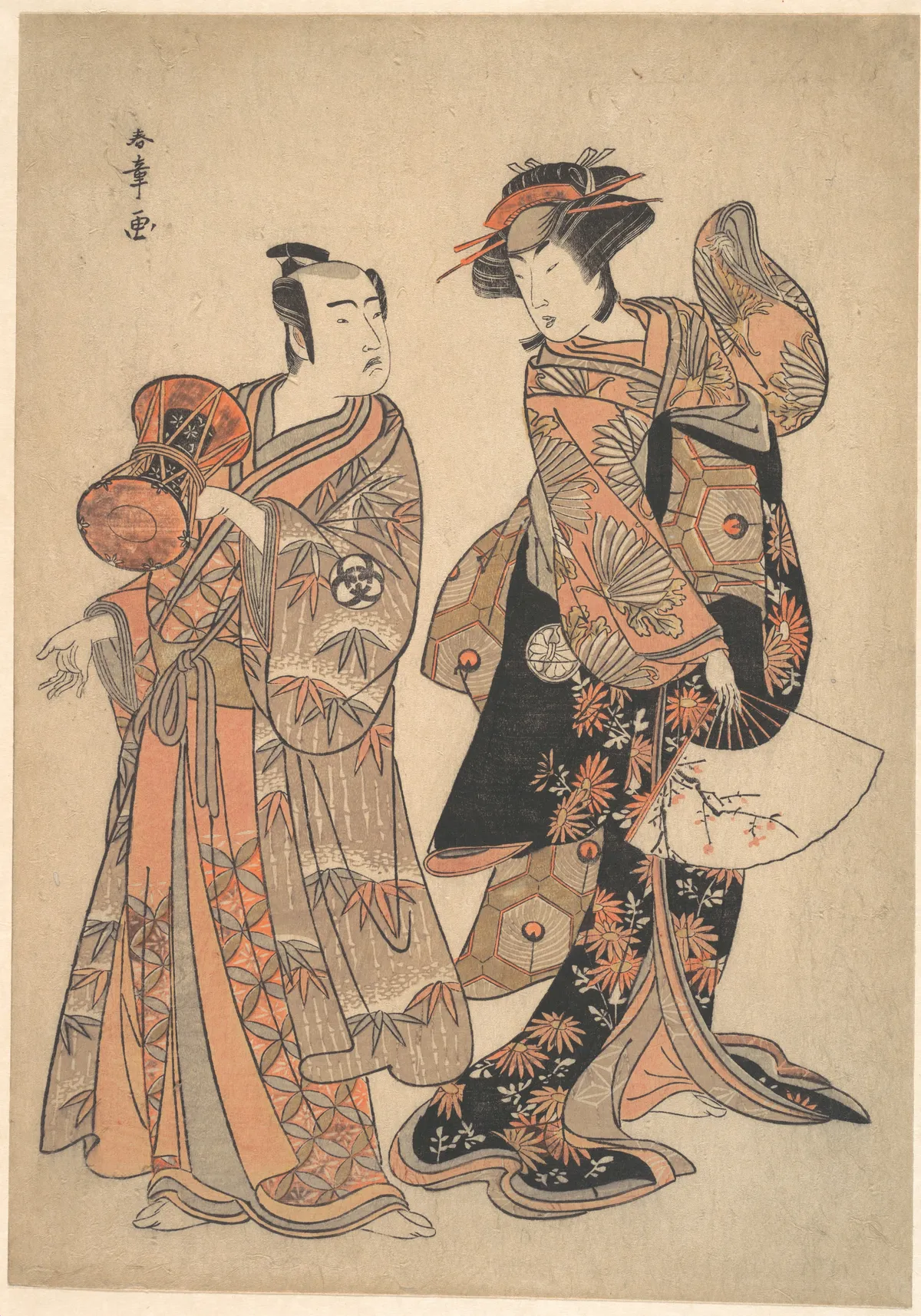 The Third Segawa Kikunojō as Ochiyo and Bando Mitsugorō as Hanbei | Katsukawa Shunshō　勝川春章 - 浮世繪畫廊