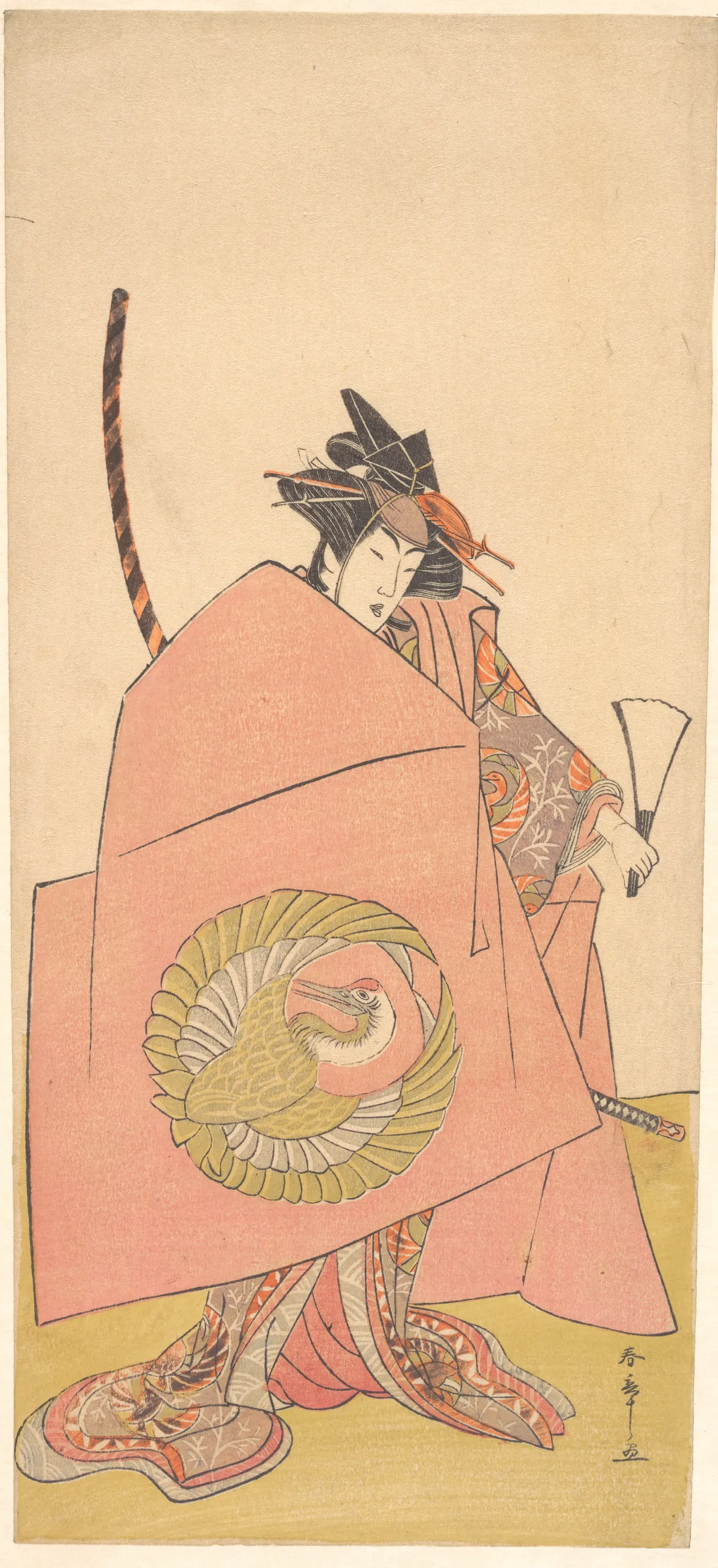 The Actor Segawa Kikunojō III as Wappa no Kikuō in a Woman’s “Asahina Armor Pulling” (Asahina no kusazuri-biki) Scene | Katsukawa Shunshō　勝川春章 - 浮世繪畫廊