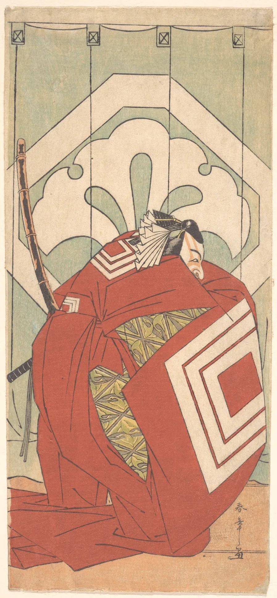 Ichikawa Danjuro V in a Shibaraku Role | Katsukawa Shunshō　勝川春章 - 浮世繪畫廊