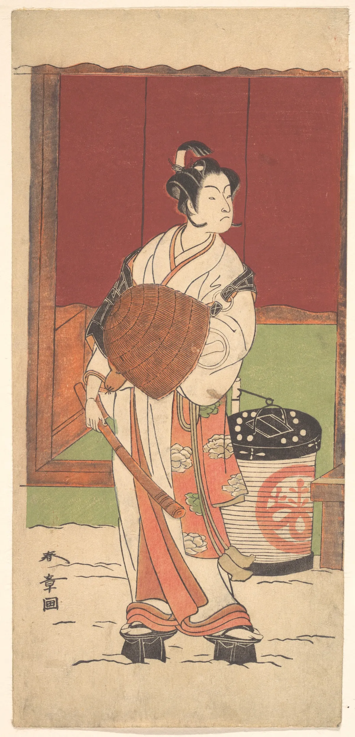 The Actor Ichikawa Monosuke II in the Role of Daito-no-miya Disguised as a Komuso | Katsukawa Shunshō　勝川春章 - 浮世繪畫廊