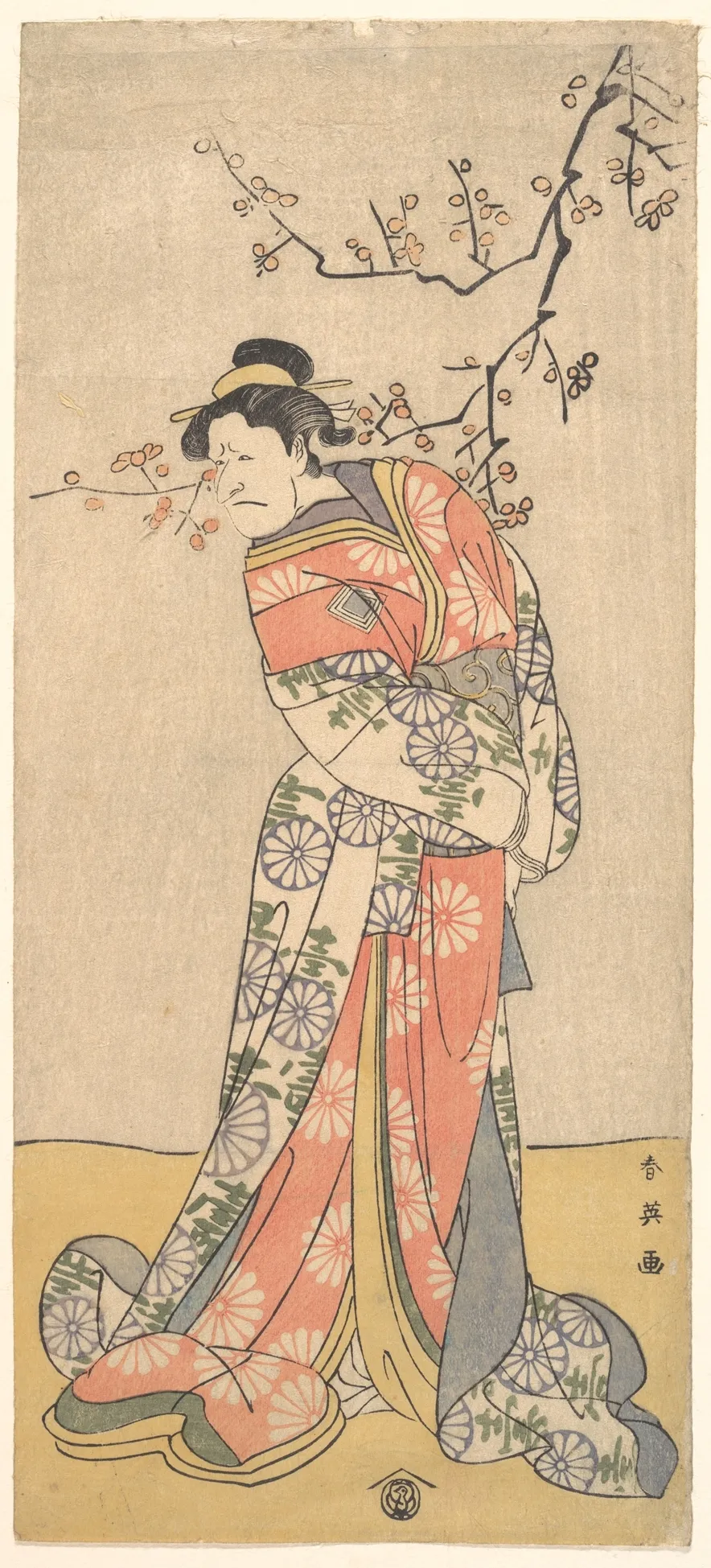 Ichikawa Eibizo (Former Name: Danjuro V) in the Role of Iwafuji | Katsukawa Shun'ei 勝川春英 - 浮世繪畫廊