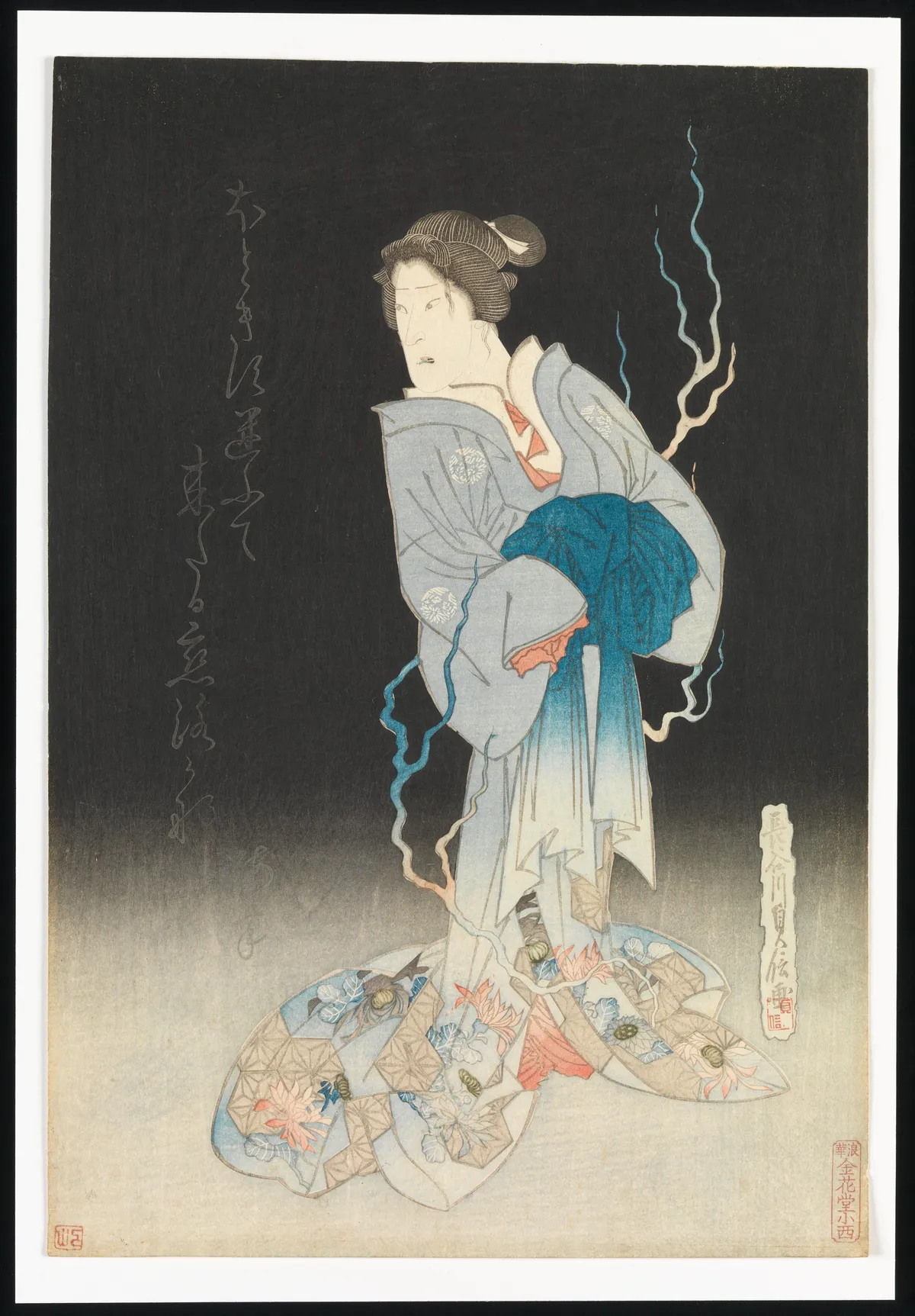 Kabuki Actor Onoe Kikugorō III as the Spirit of the Courtesan Yonakishii | Hasegawa Sadanobu - 浮世繪畫廊