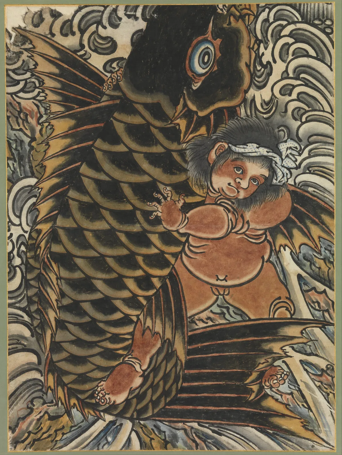 Kintaro with Carp | Unknown Artist - 浮世繪畫廊