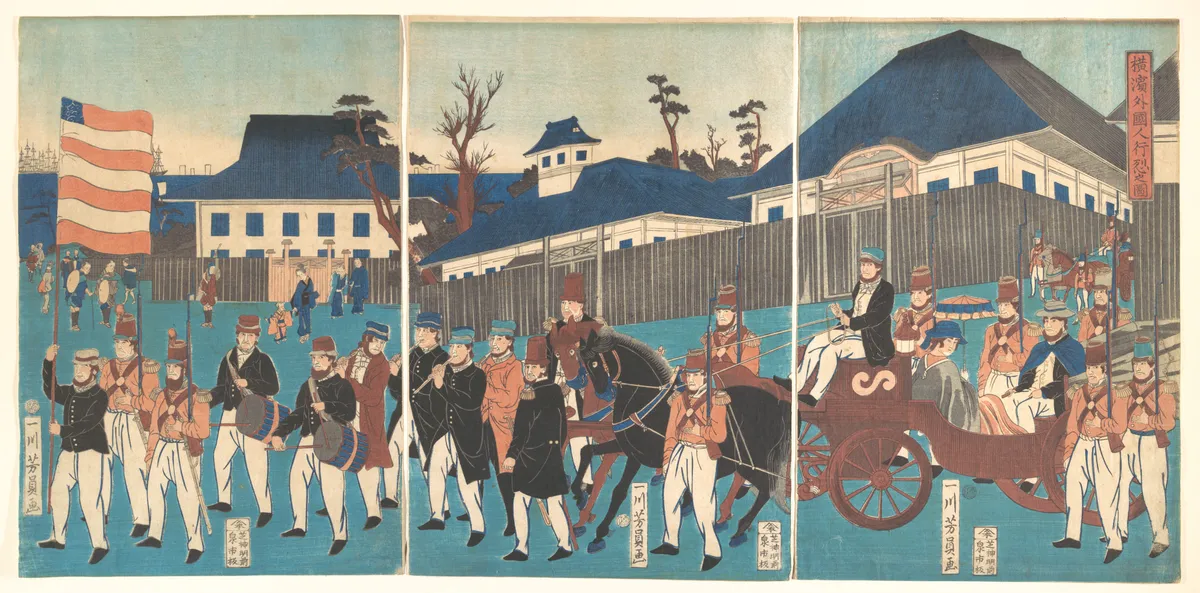 Picture of a Procession of Foreigners at Yokohama