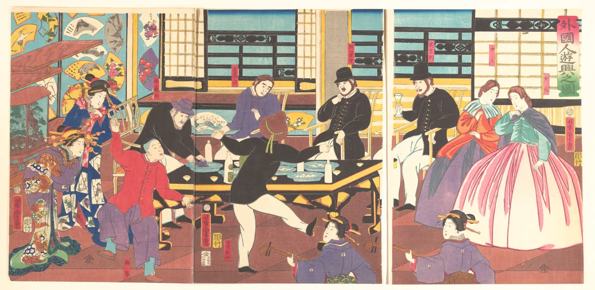 Foreigners Enjoying a Party (Gaikokujin yūkyō no zu)
