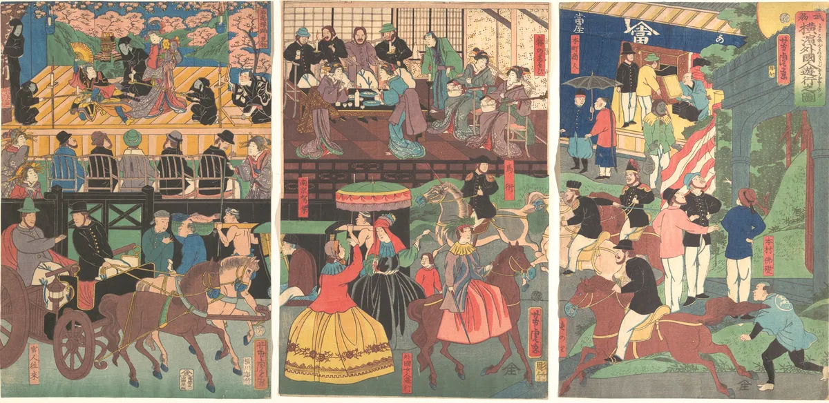 A View of the Amusements of the Foreigners in Yokohama, Bushu